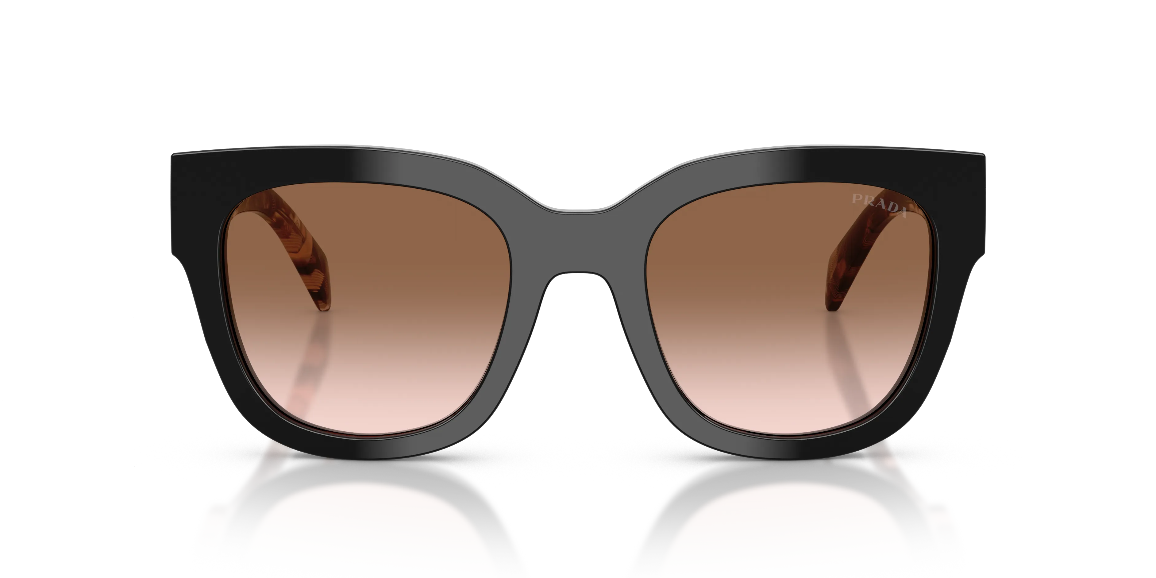 Prada PR C04S 28F90P Occhiali da sole Acetato Nero Marrone Squadrata Normale Sfumato - immagine 3