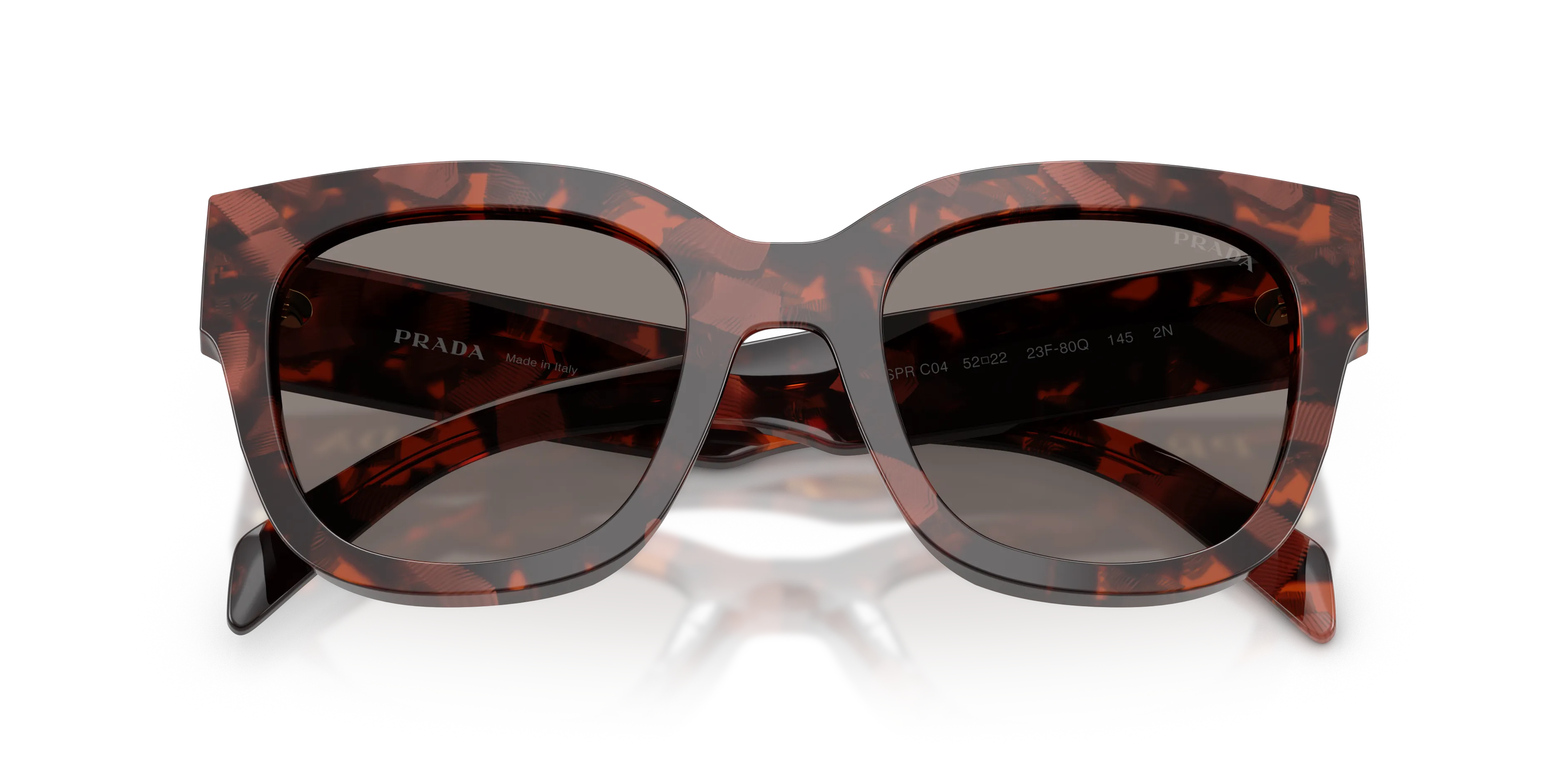 Prada PR C04S 23F80Q Occhiali da sole Acetato Tartaruga Grigio Squadrata Normale - immagine 2