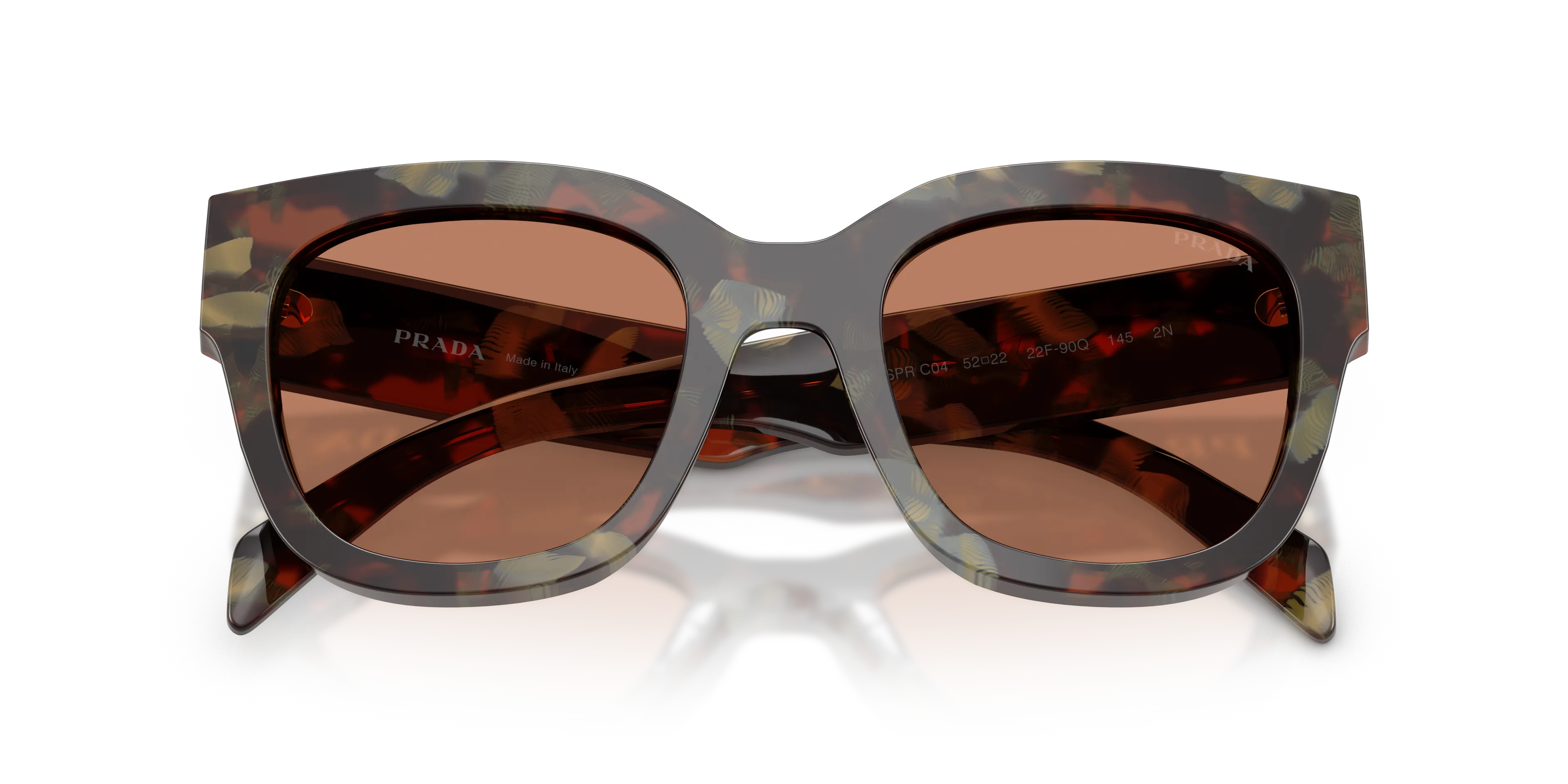 Prada PR C04S 22F90Q Occhiali da sole Acetato Tartaruga Marrone Squadrata Normale - immagine 2