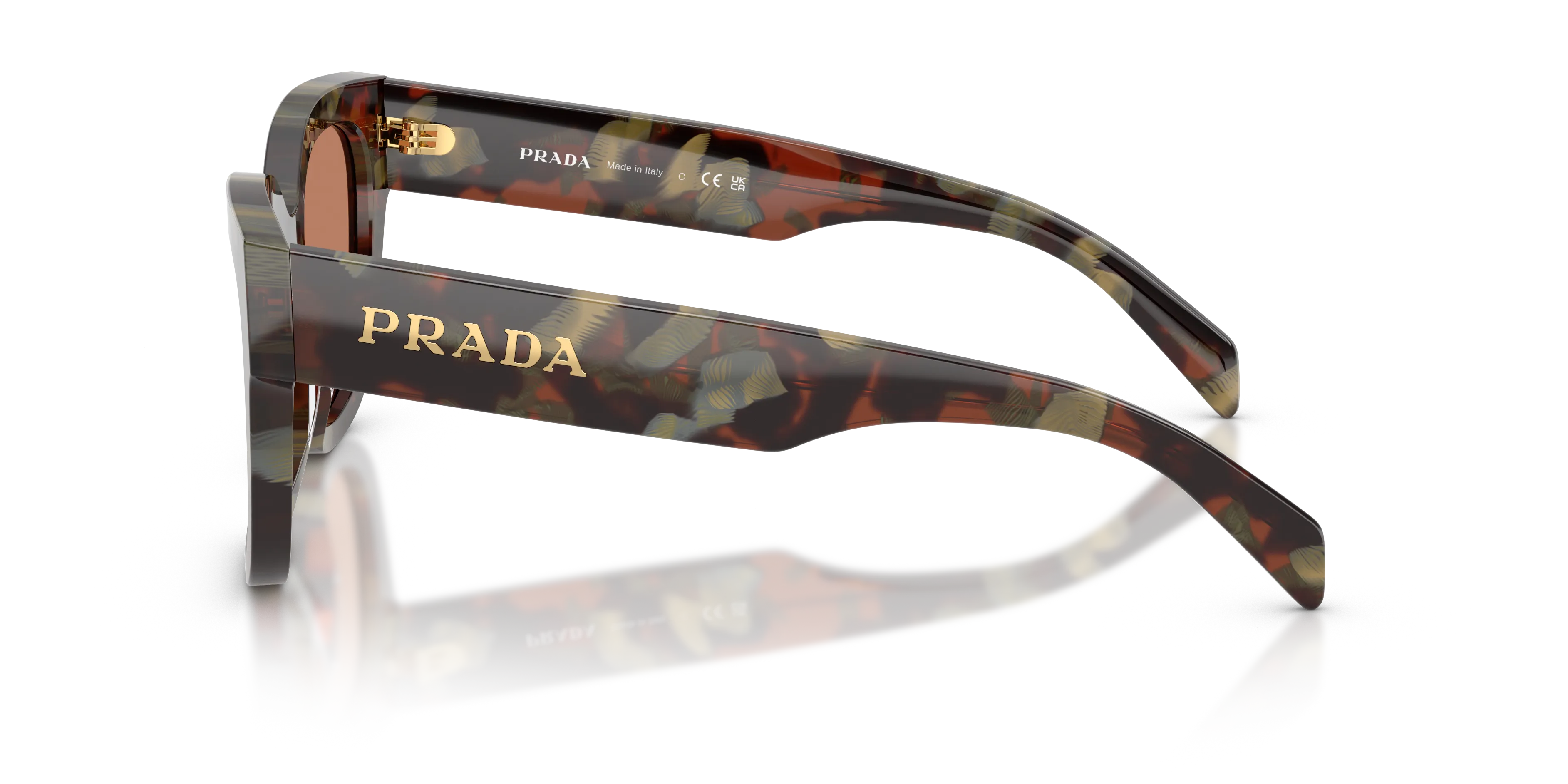 Prada PR C04S 22F90Q Occhiali da sole Acetato Tartaruga Marrone Squadrata Normale - immagine 4