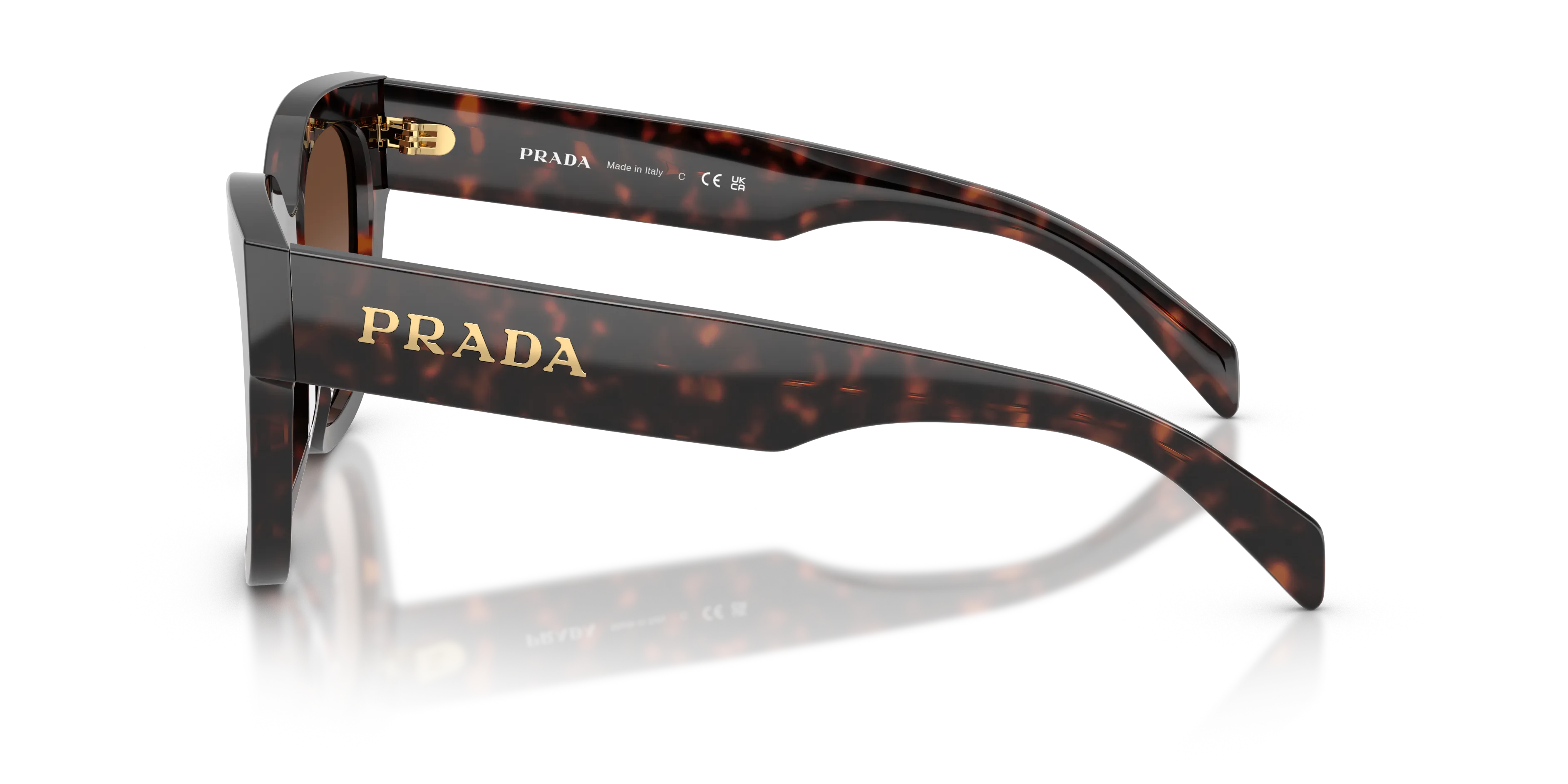 Prada PR C04S 17N80A Occhiali da sole Acetato Tartaruga Marrone Squadrata Normale Sfumato - immagine 4