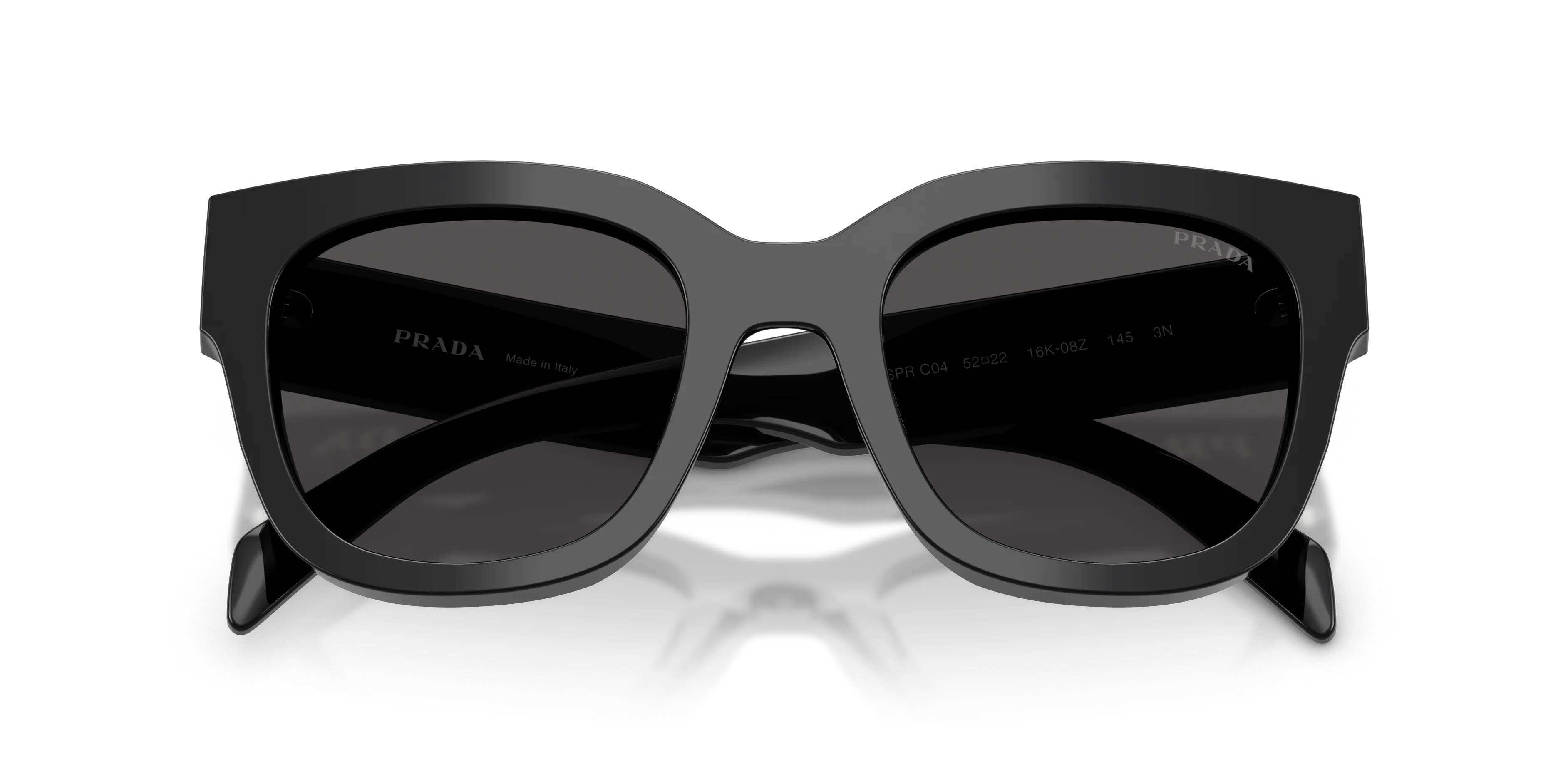 Prada PR C04S 16K08Z Occhiali da sole Acetato Nero Grigio Squadrata Normale - immagine 2