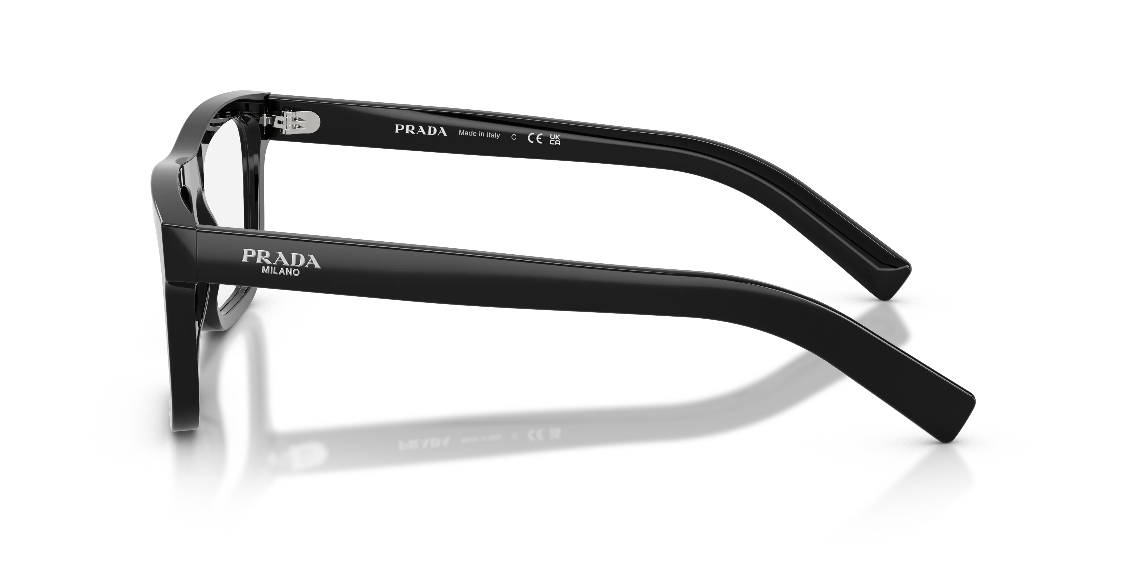 Prada PR C03V 16K1O1 Montature da vista Acetato Nero Pillow Normale - immagine 4