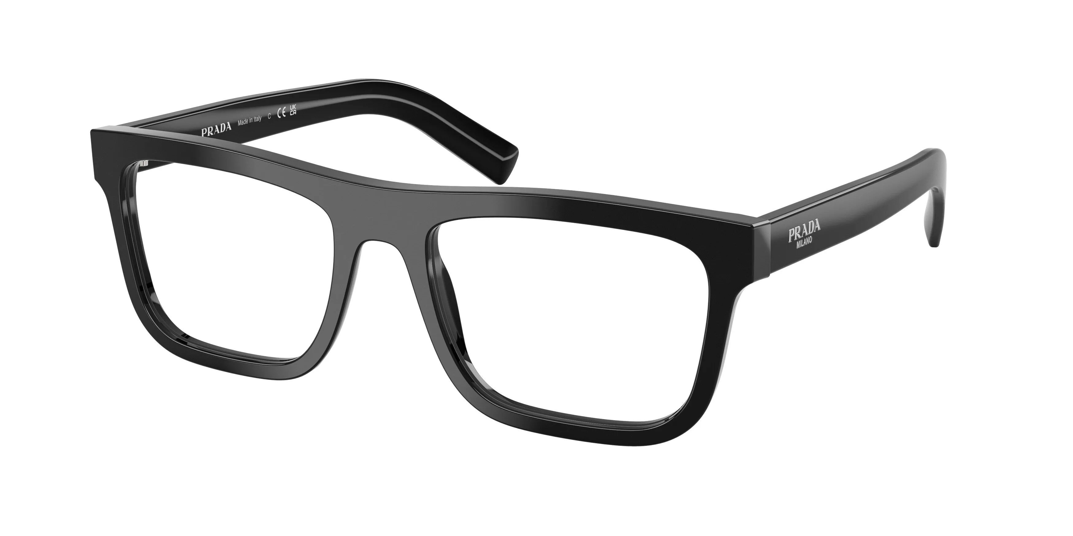 Prada PR C03V 16K1O1 Montature da vista Acetato Nero Pillow Normale - immagine 1
