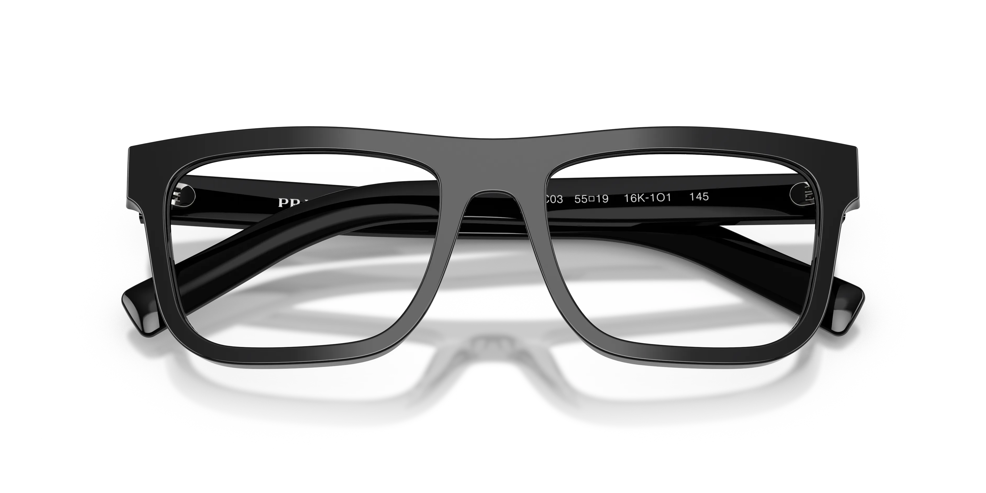 Prada PR C03V 16K1O1 Montature da vista Acetato Nero Pillow Normale - immagine 2