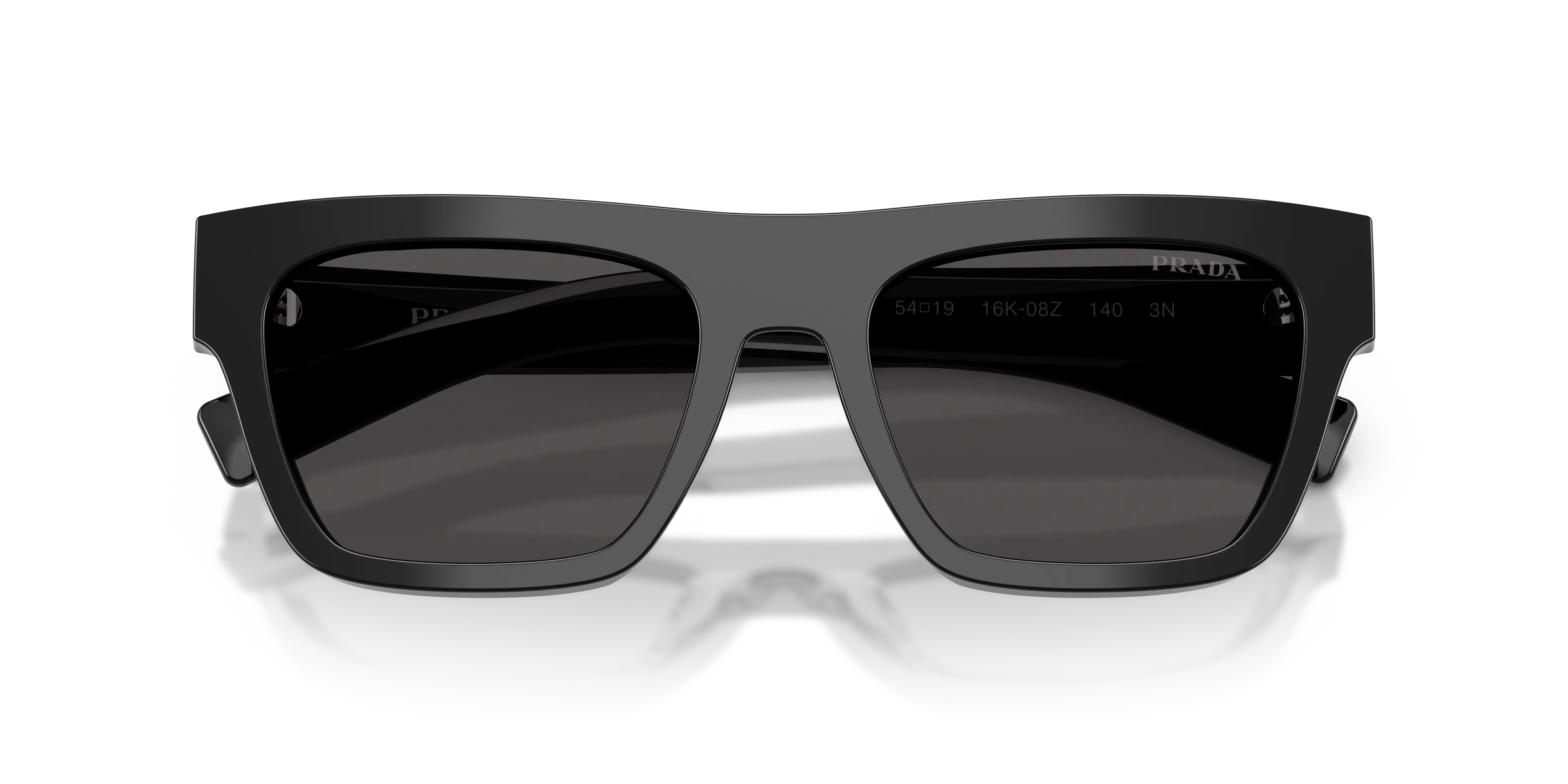 Prada PR C03S 16K08Z Occhiali da sole Acetato Nero Grigio Squadrata Normale - immagine 2