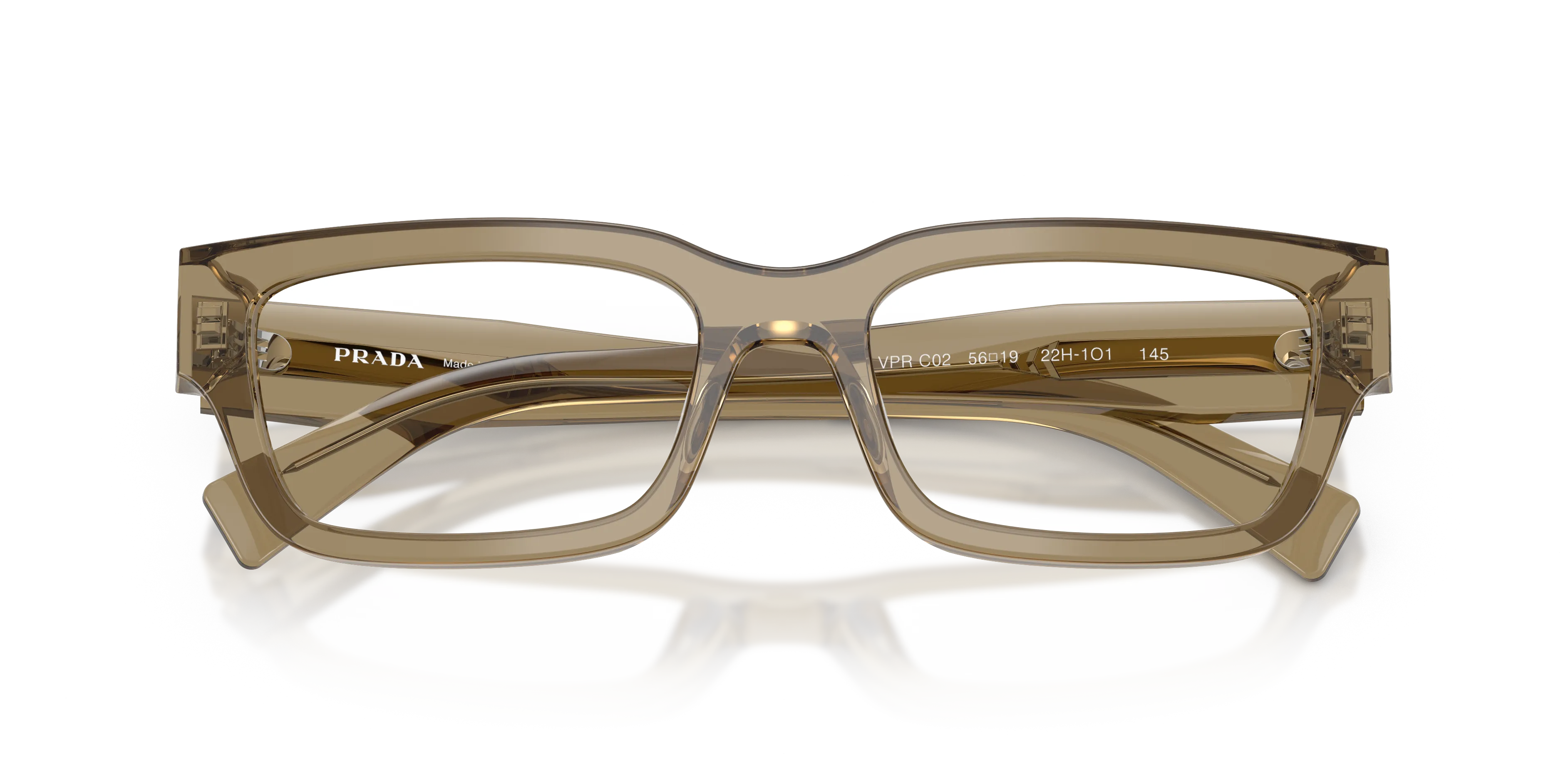 Prada PR C02V 22H1O1 Montature da vista Acetato Marrone Pillow Normale - immagine 2