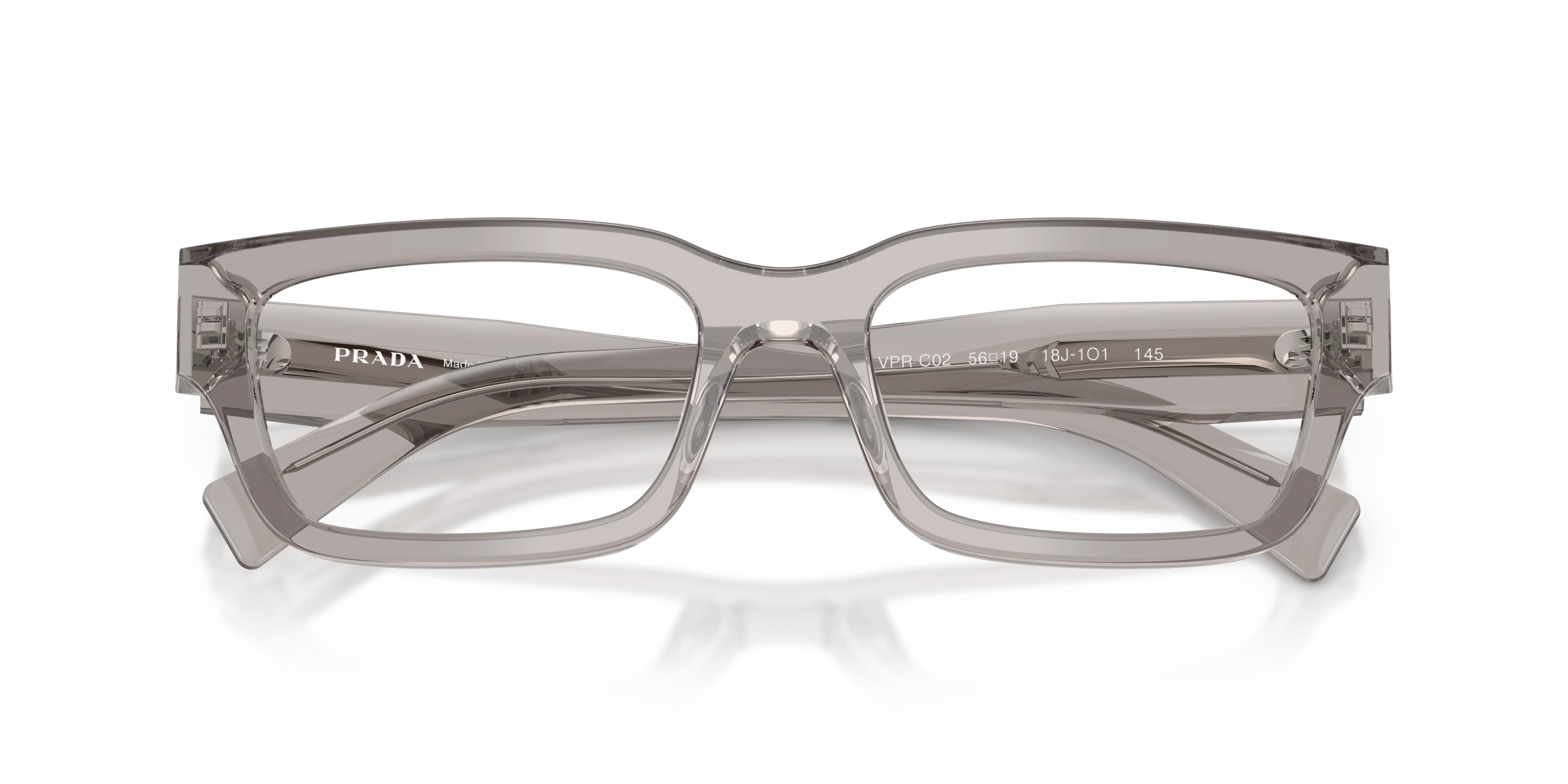 Prada PR C02V 18J1O1 Montature da vista Acetato Grigio Pillow Normale - immagine 2