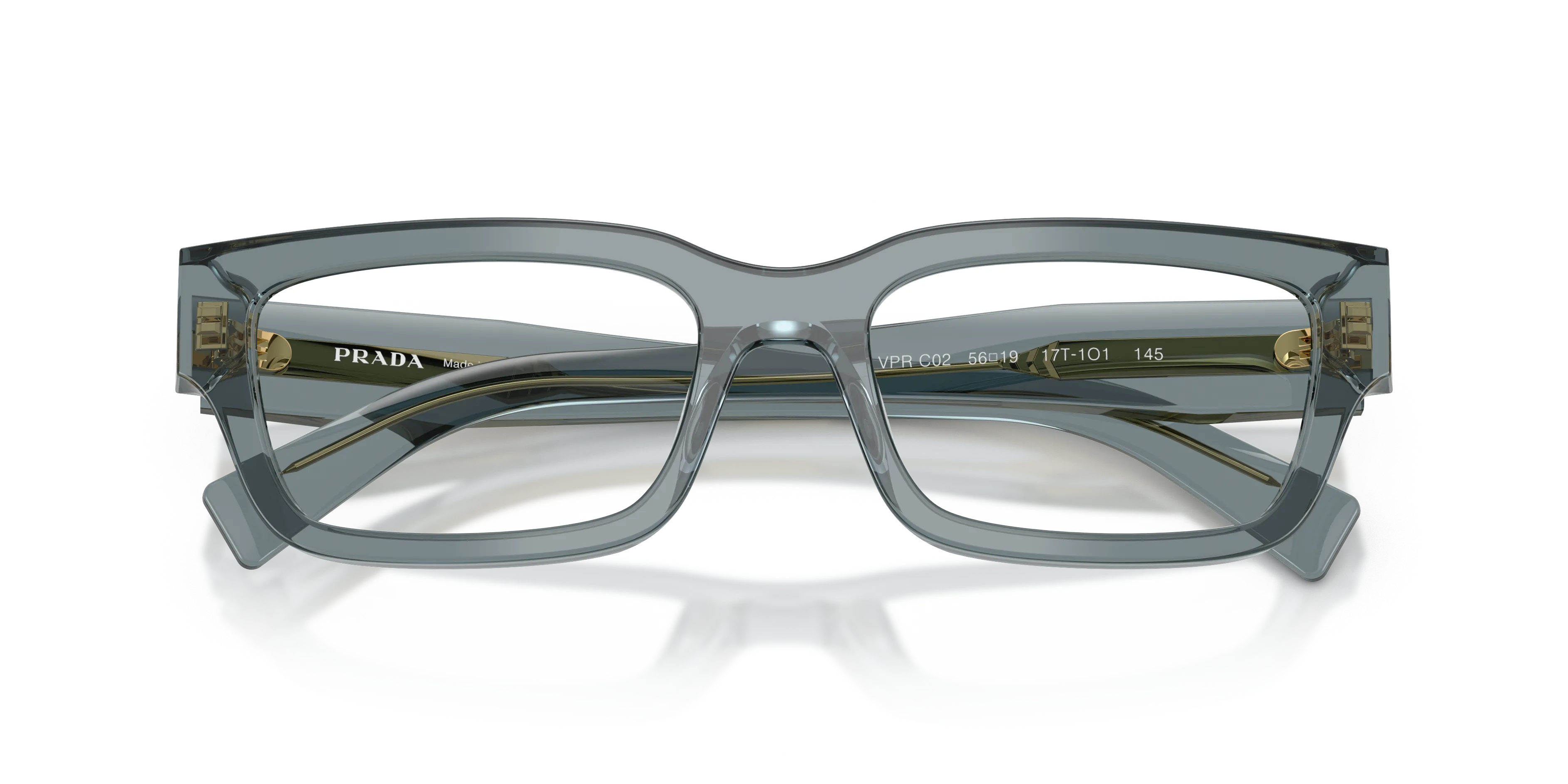 Prada PR C02V 17T1O1 Montature da vista Acetato Blu Pillow Normale - immagine 2