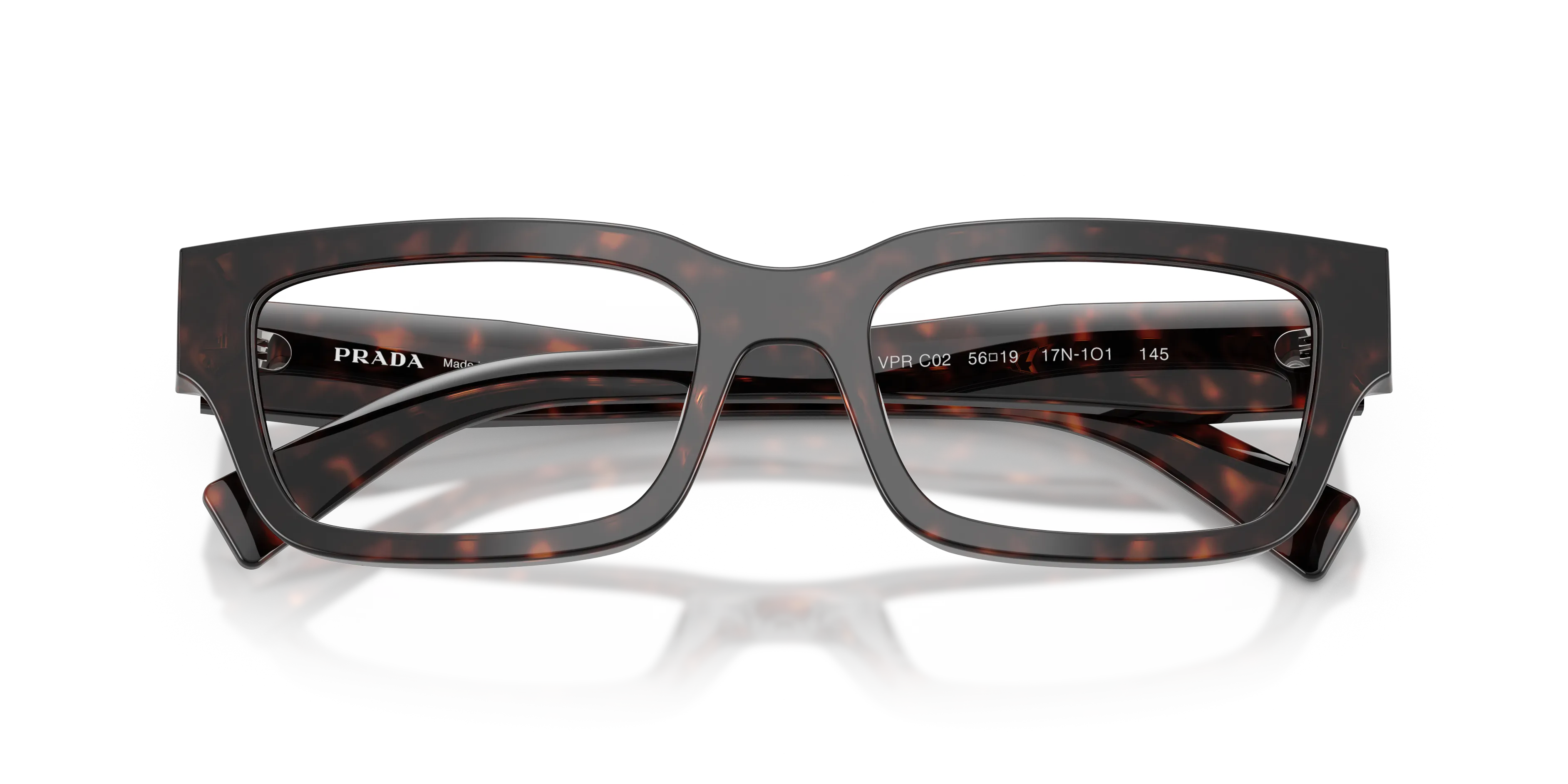 Prada PR C02V 17N1O1 Montature da vista Acetato Tartaruga Pillow Normale - immagine 2