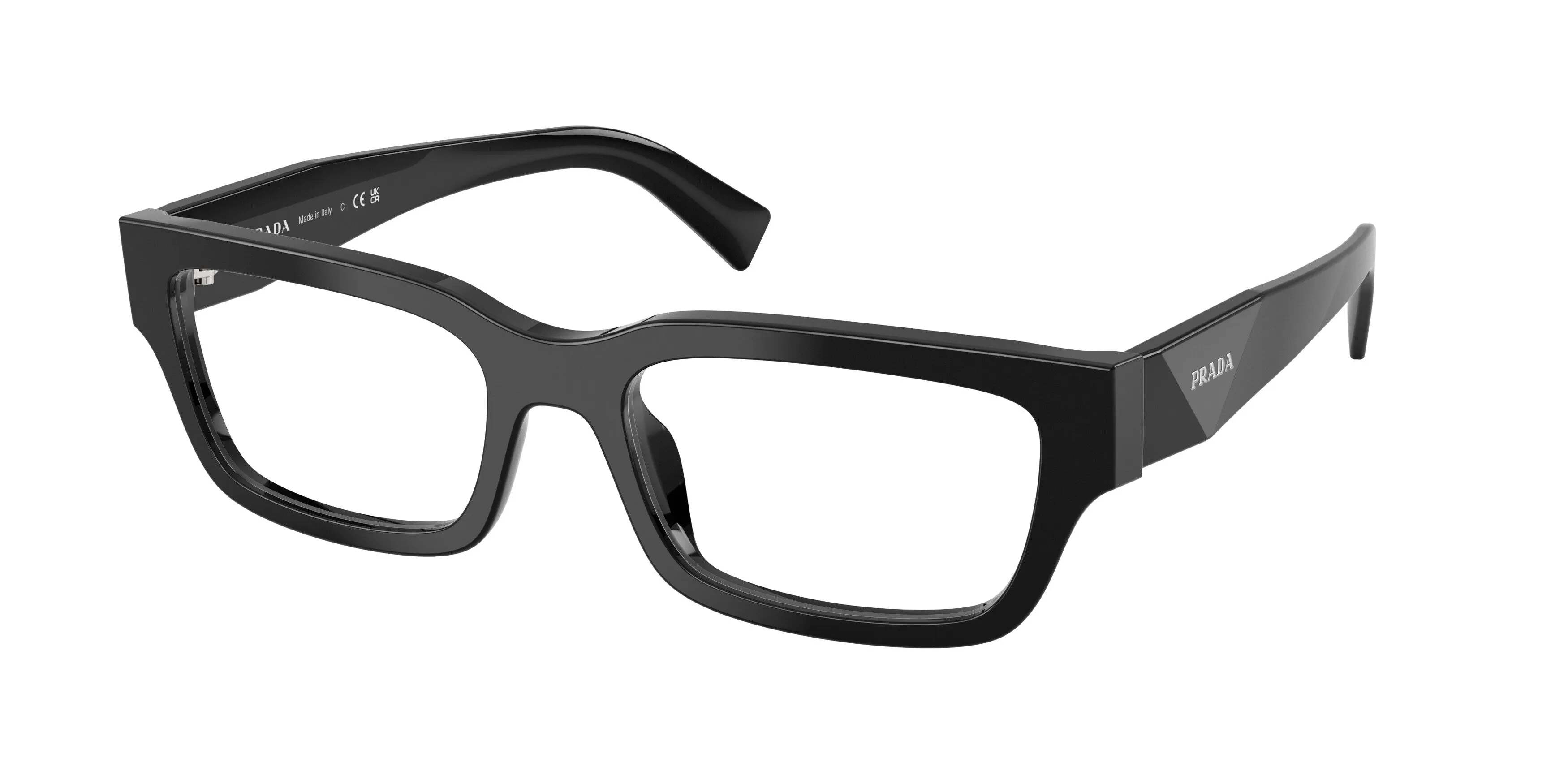 Prada PR C02V 16K1O1 Montature da vista Acetato Nero Pillow Normale - immagine 1