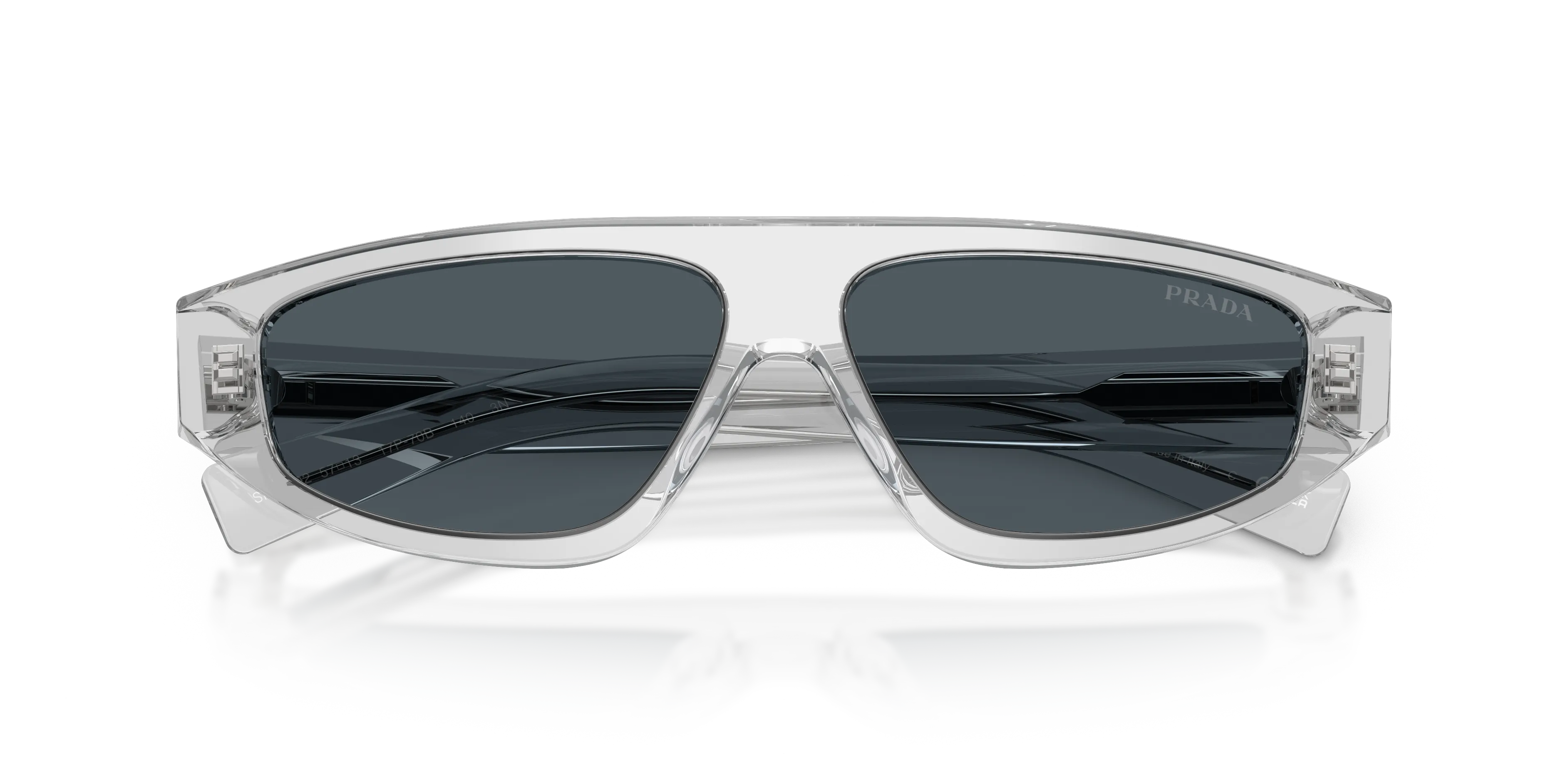 Prada PR C02S 17P70B Occhiali da sole Acetato Grigio Grigio Geometrica Normale - immagine 2