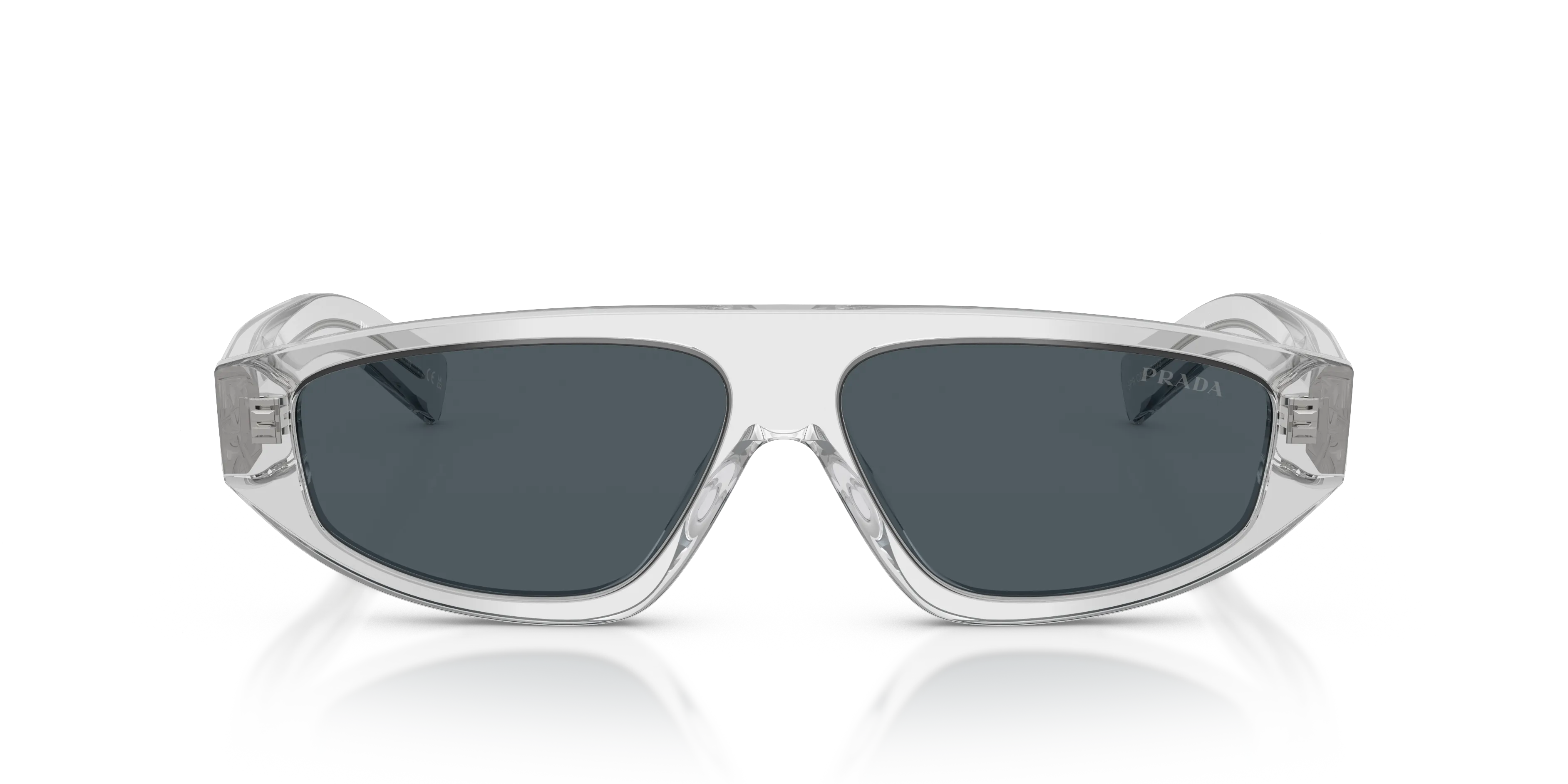 Prada PR C02S 17P70B Occhiali da sole Acetato Grigio Grigio Geometrica Normale - immagine 3
