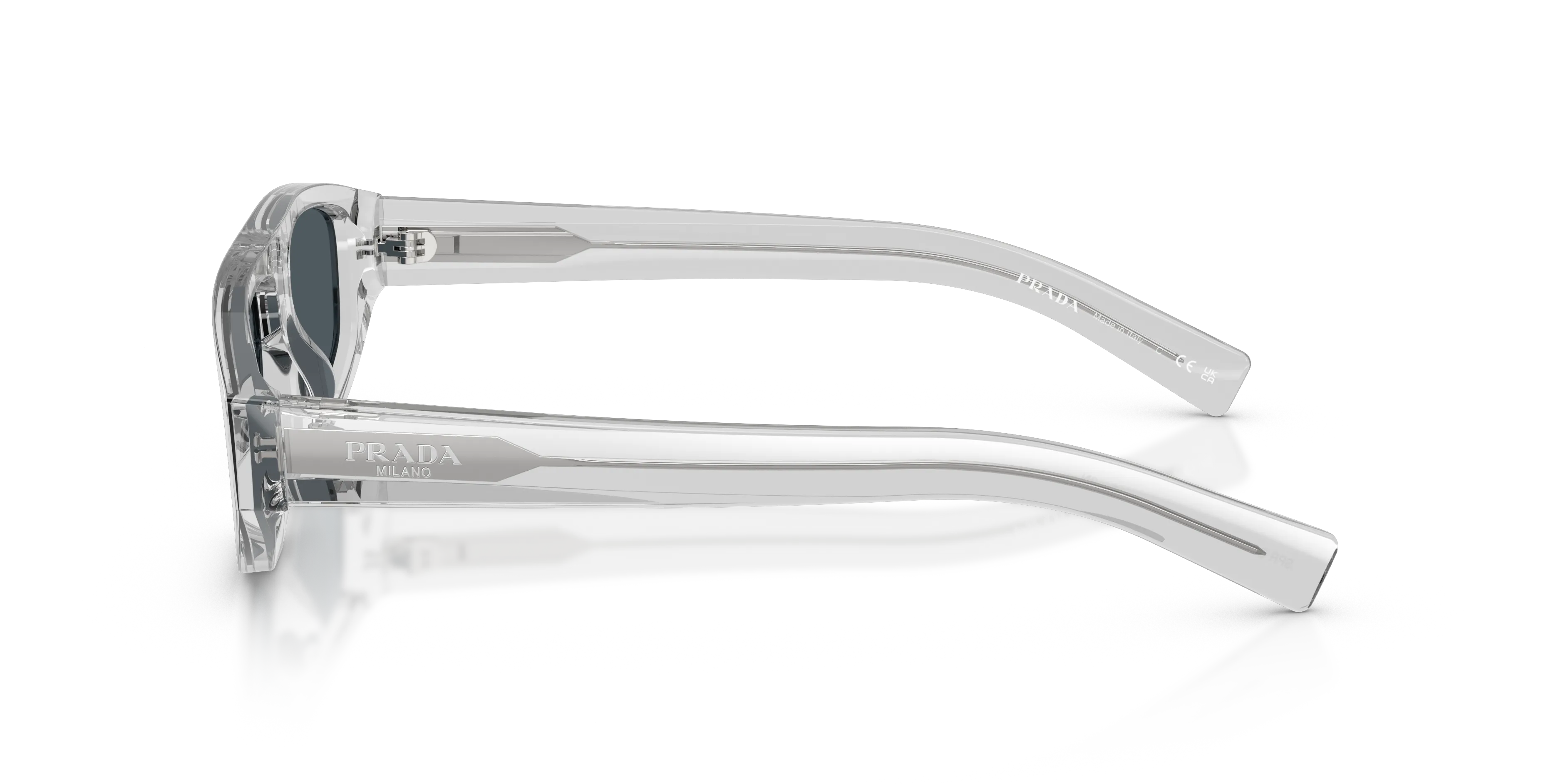 Prada PR C02S 17P70B Occhiali da sole Acetato Grigio Grigio Geometrica Normale - immagine 4