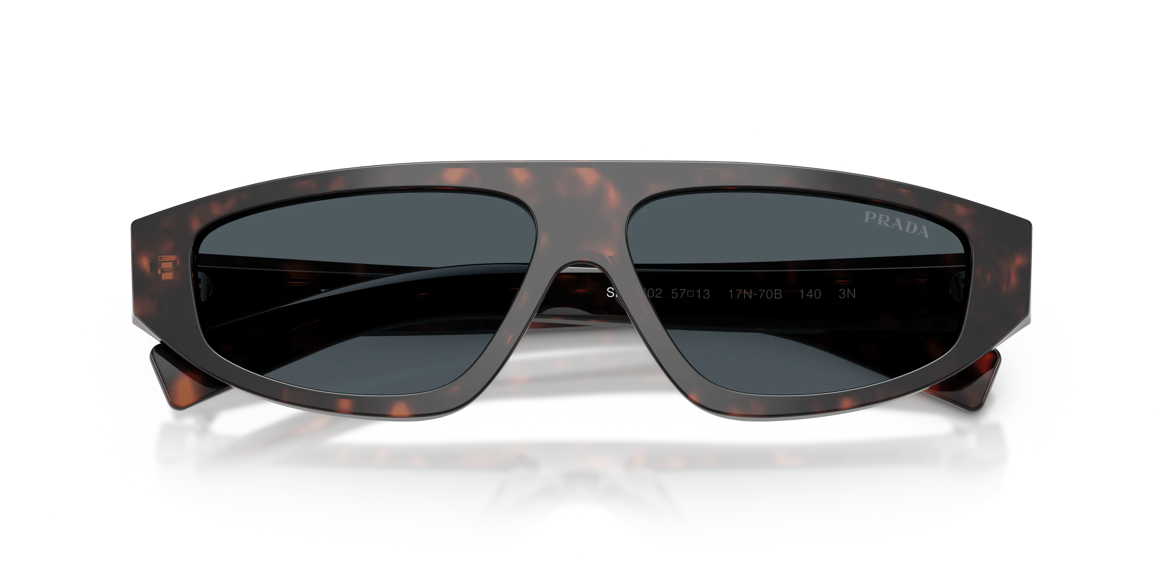 Prada PR C02S 17N70B Occhiali da sole Acetato Tartaruga Grigio Geometrica Normale - immagine 2