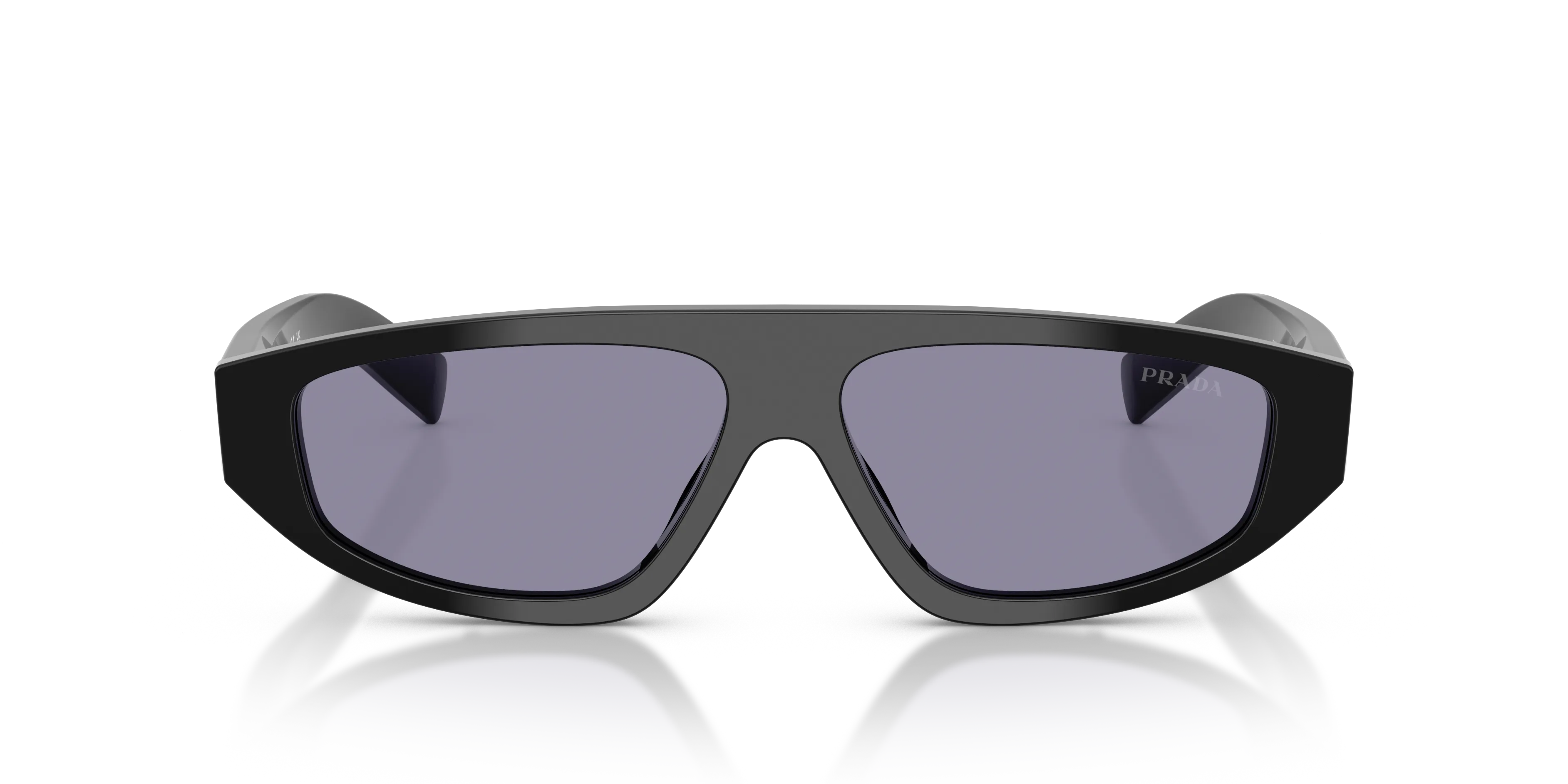 Prada PR C02S 16K50B Occhiali da sole Acetato Nero Viola Geometrica Normale - immagine 3