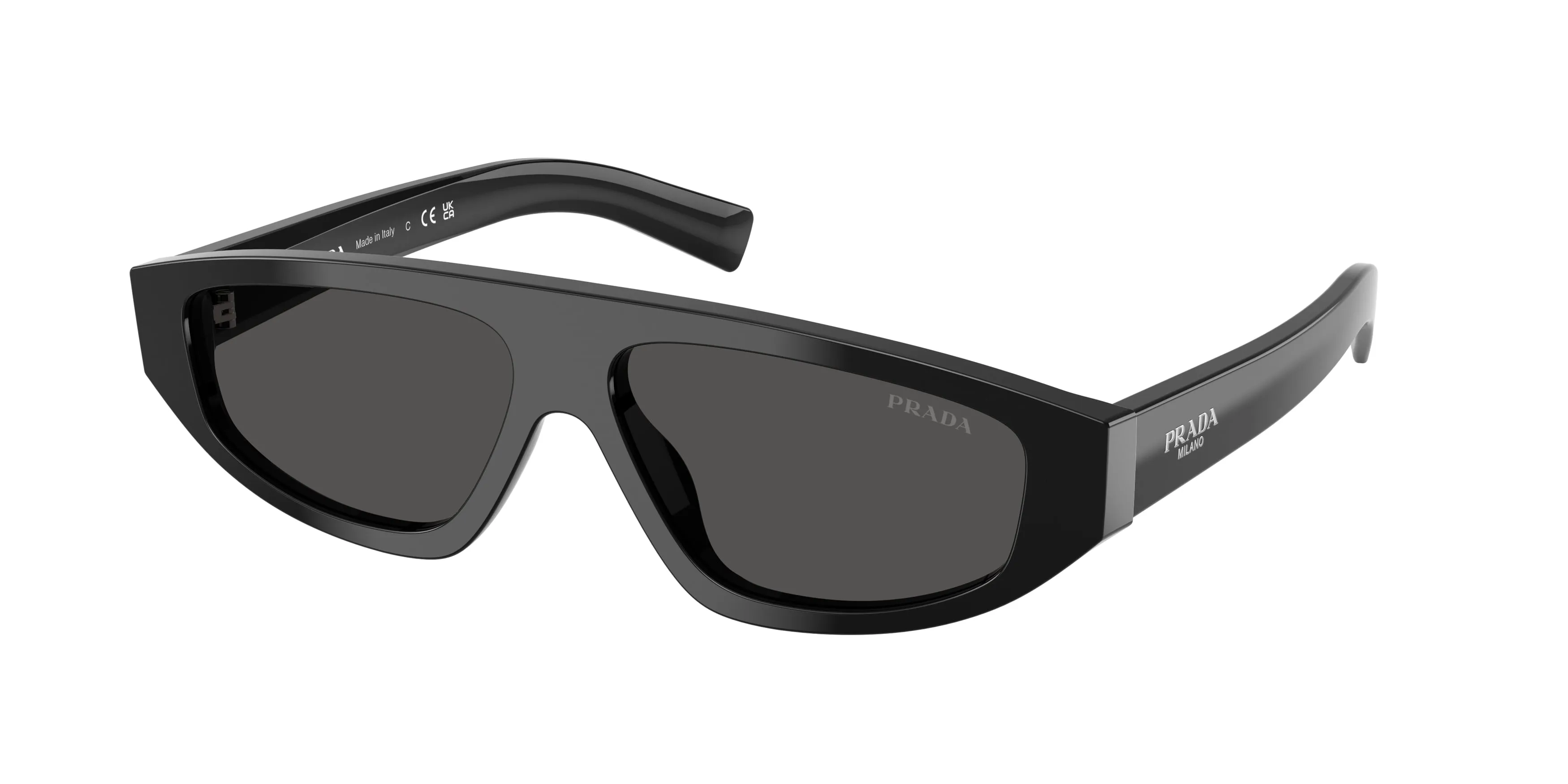 Prada PR C02S 16K08Z Occhiali da sole Acetato Nero Grigio Geometrica Normale - immagine 1