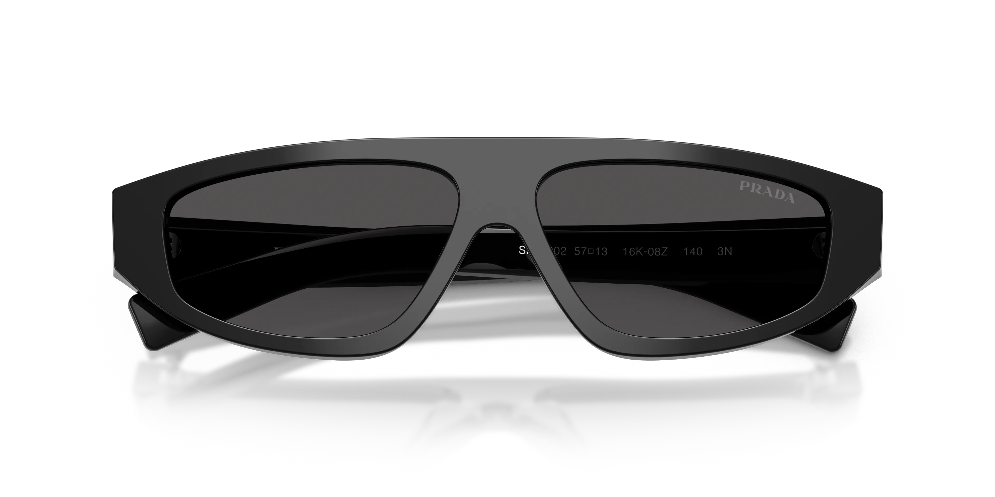 Prada PR C02S 16K08Z Occhiali da sole Acetato Nero Grigio Geometrica Normale - immagine 2