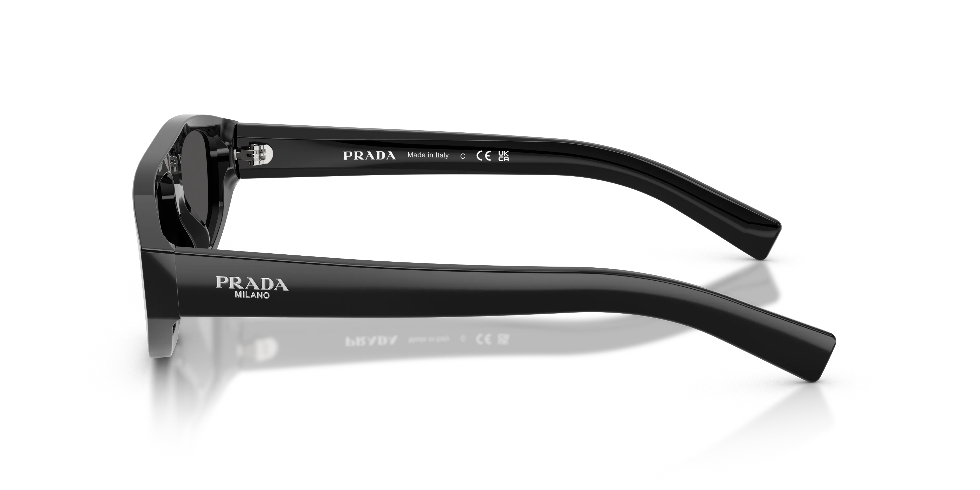 Prada PR C02S 16K08Z Occhiali da sole Acetato Nero Grigio Geometrica Normale - immagine 4