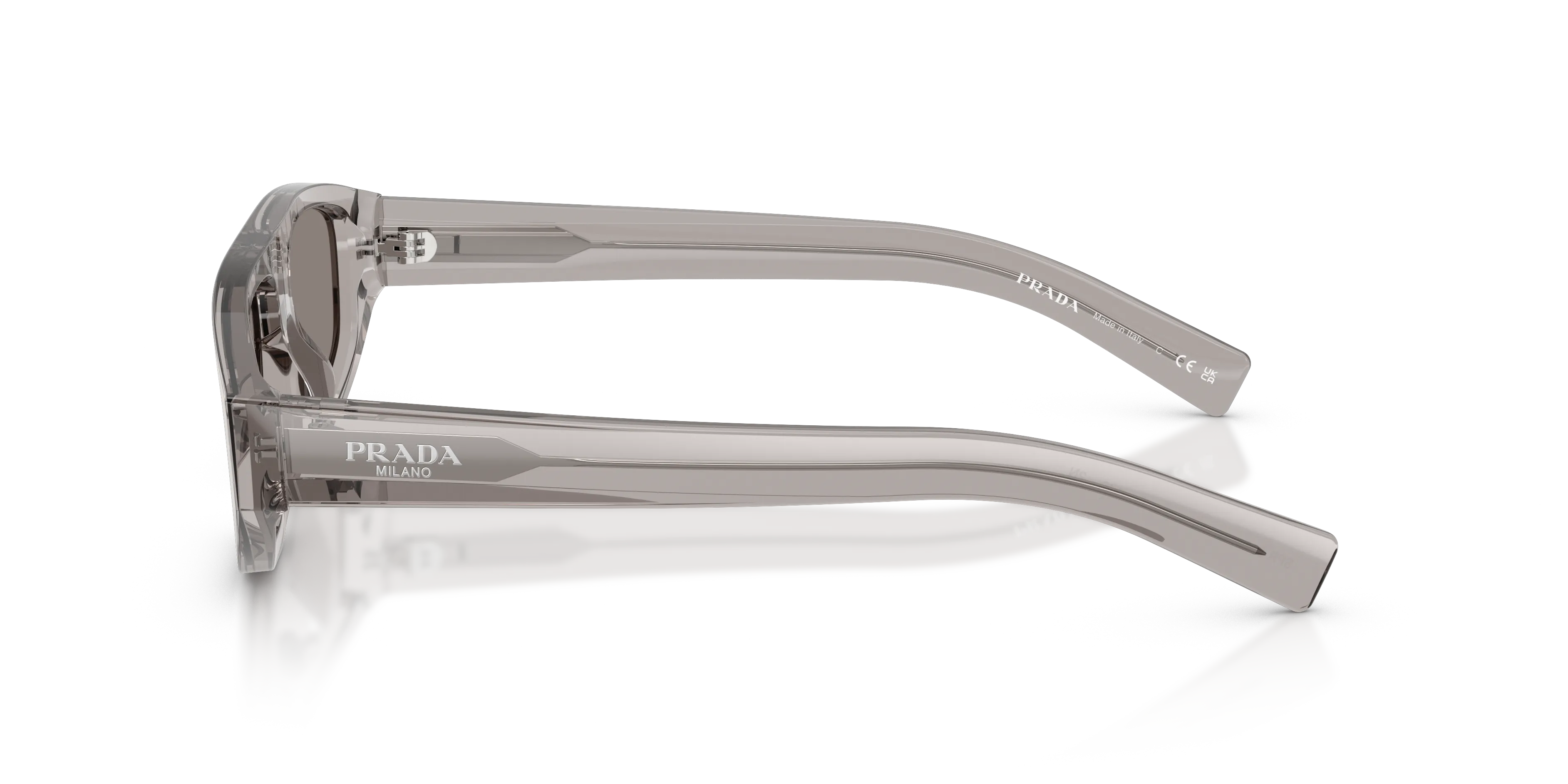 Prada PR C02S 10J80Q Occhiali da sole Acetato Grigio Grigio Geometrica Normale - immagine 4