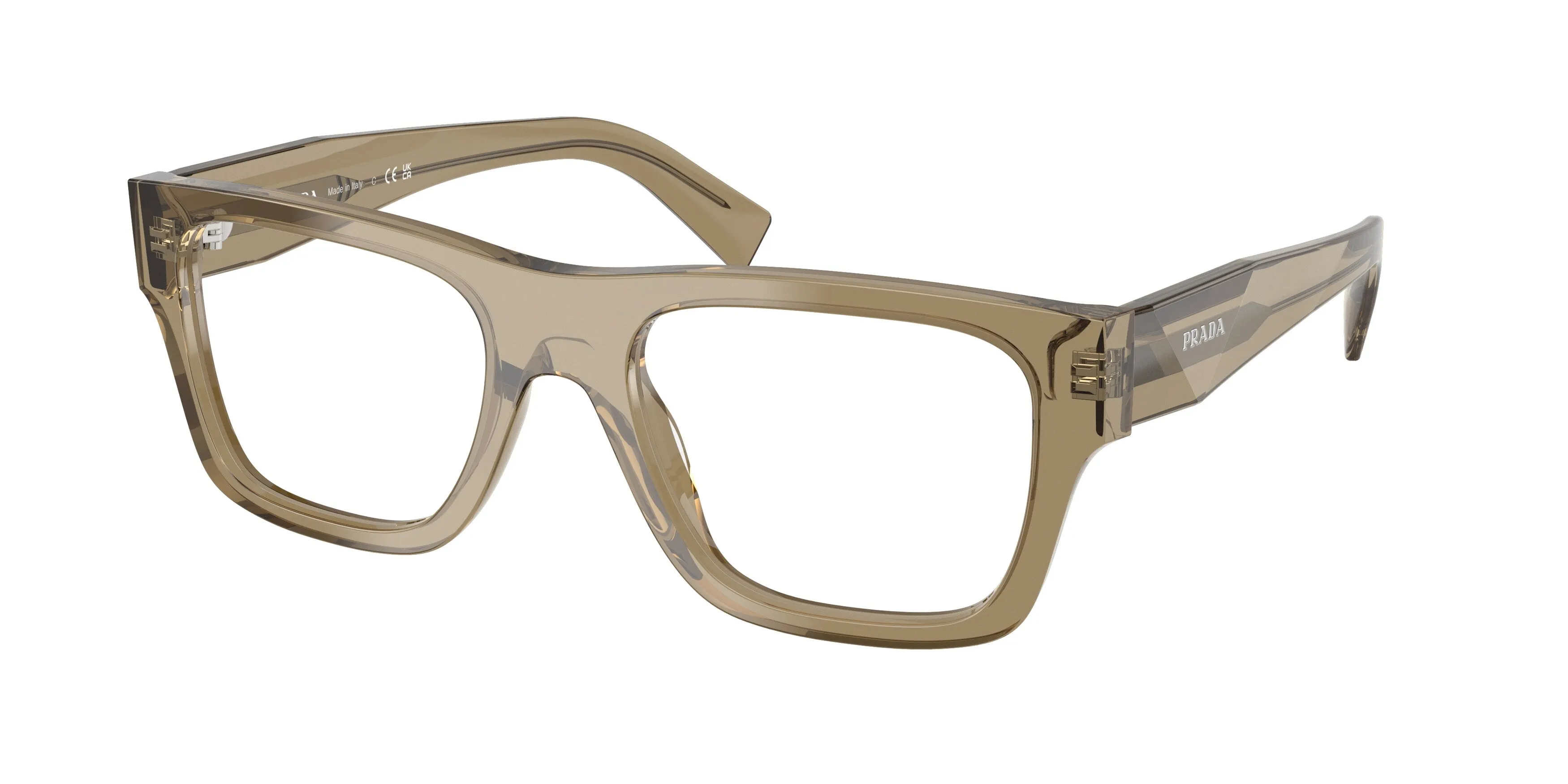 Prada PR C01V 22H1O1 Montature da vista Acetato Marrone Pillow Normale - immagine 1
