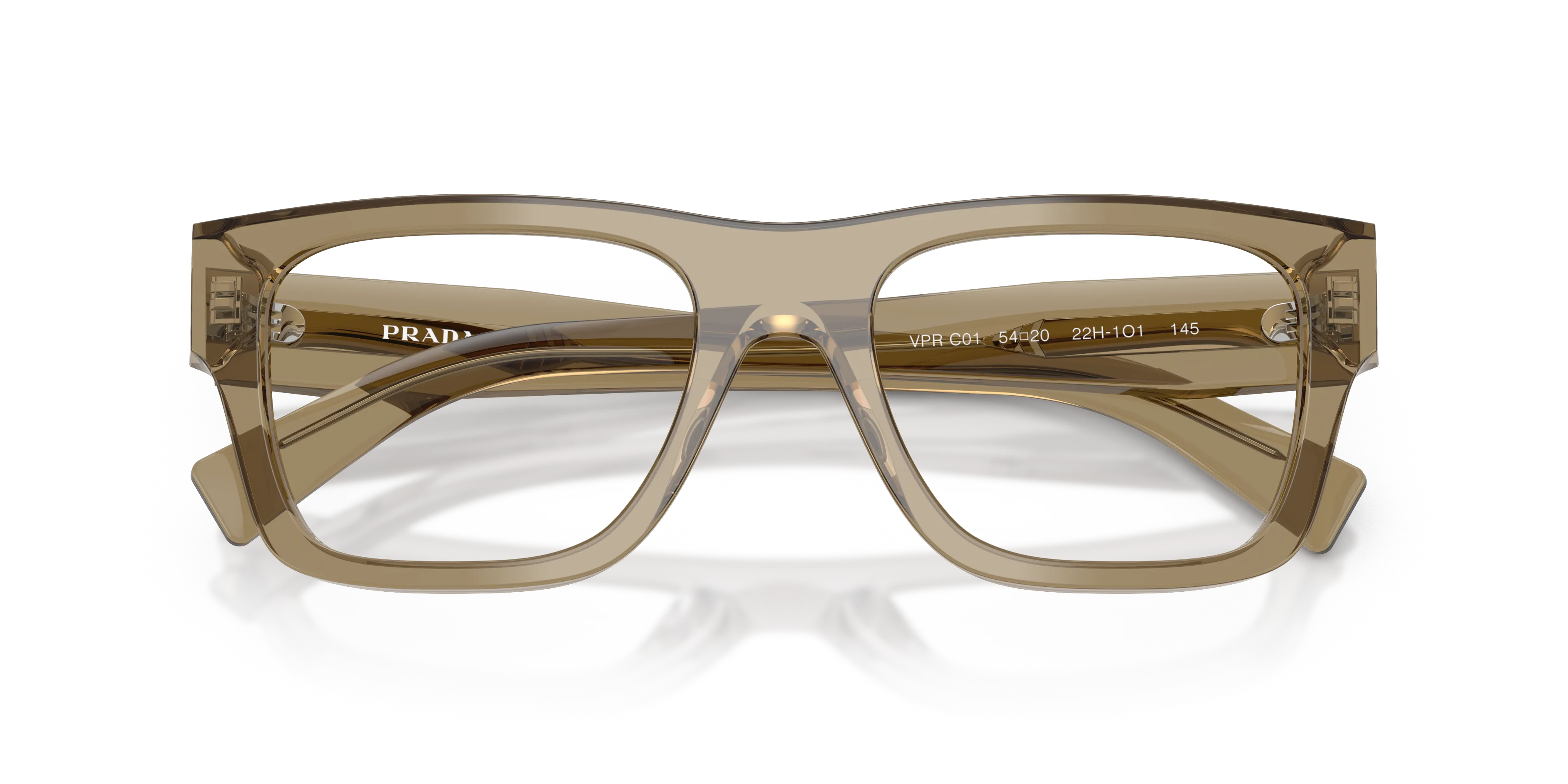 Prada PR C01V 22H1O1 Montature da vista Acetato Marrone Pillow Normale - immagine 2