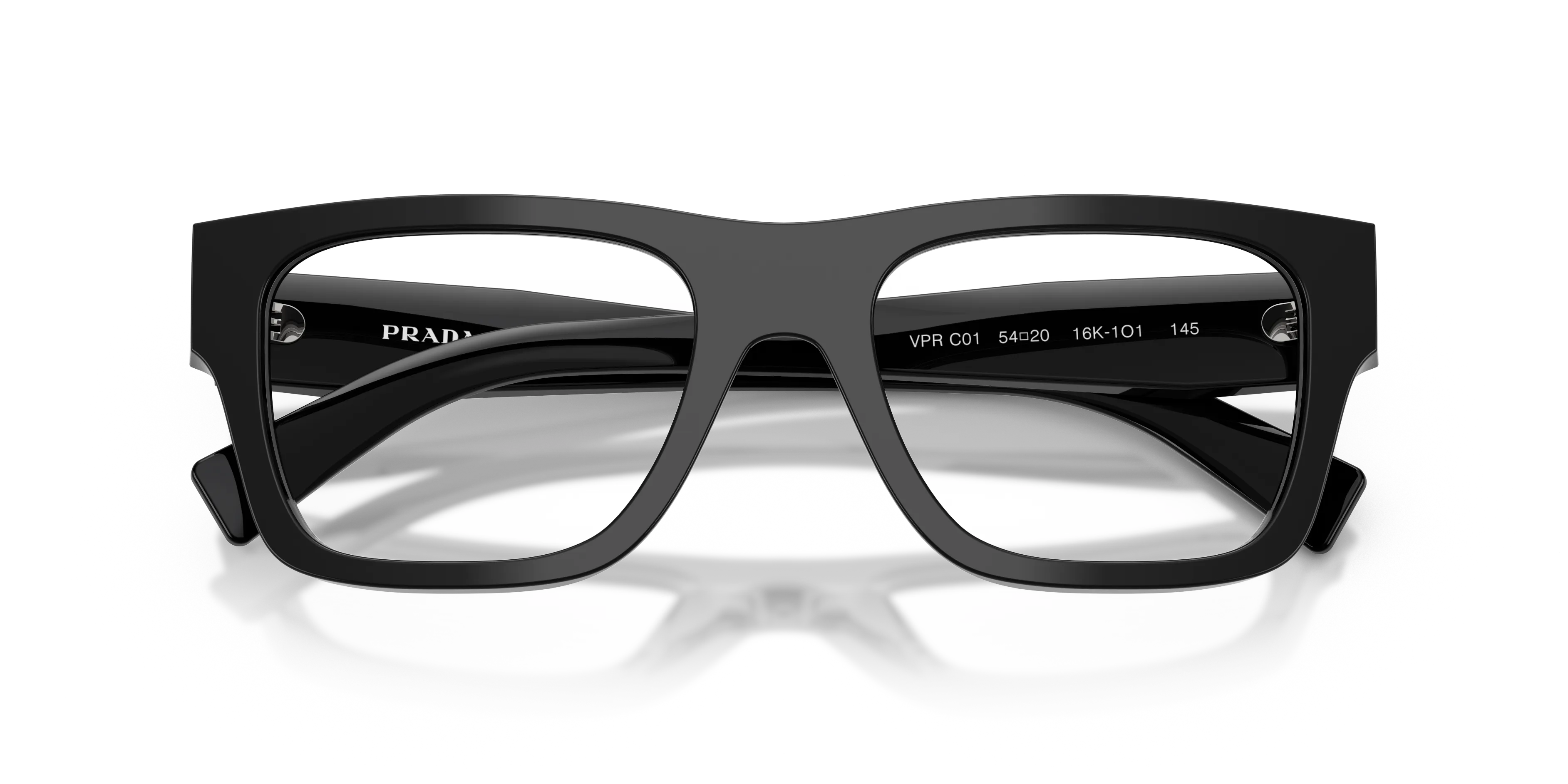 Prada PR C01V 16K1O1 Montature da vista Acetato Nero Pillow Normale - immagine 2