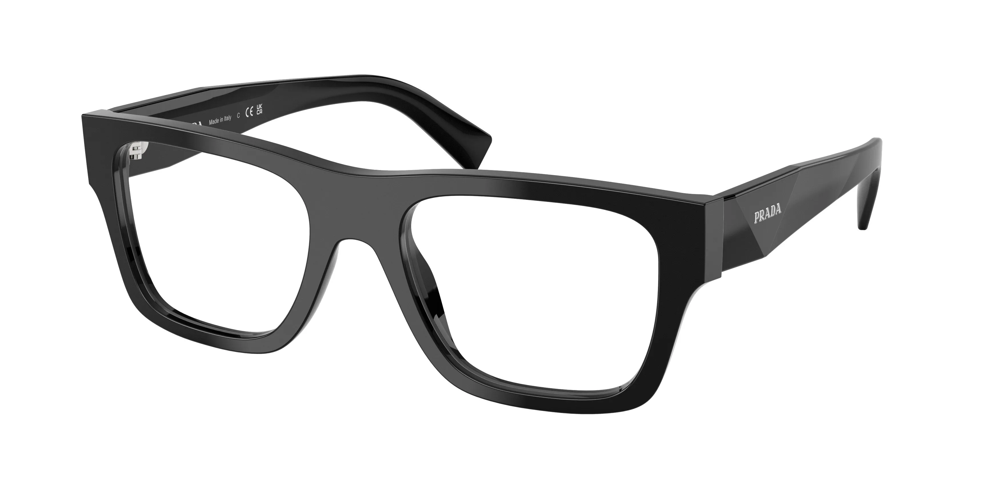 Prada PR C01V 16K1O1 Montature da vista Acetato Nero Pillow Normale - immagine 1