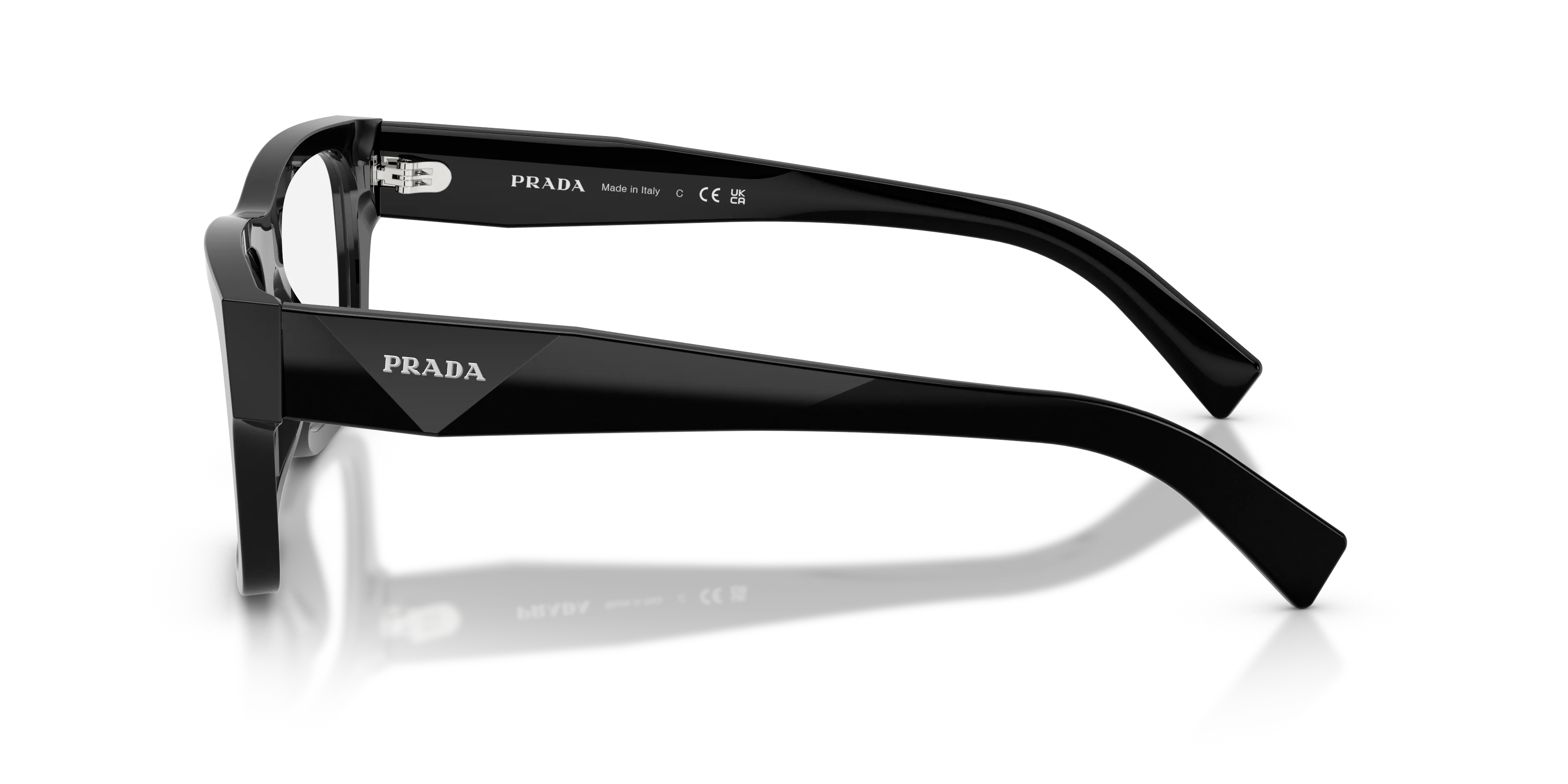 Prada PR C01V 16K1O1 Montature da vista Acetato Nero Pillow Normale - immagine 4