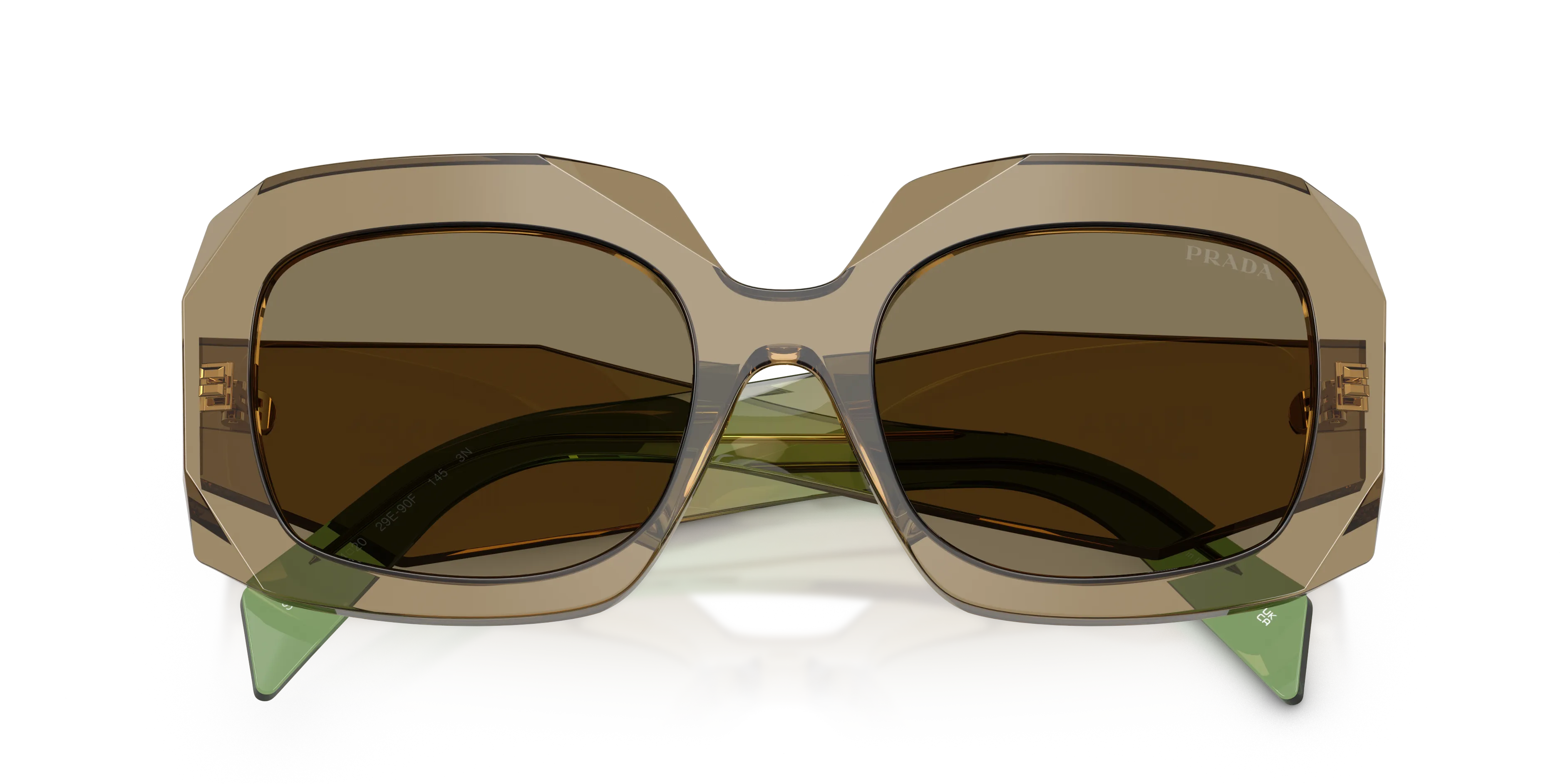 Prada PR B23S 29E90F Occhiali da sole Acetato Marrone Marrone Squadrata Normale - immagine 2
