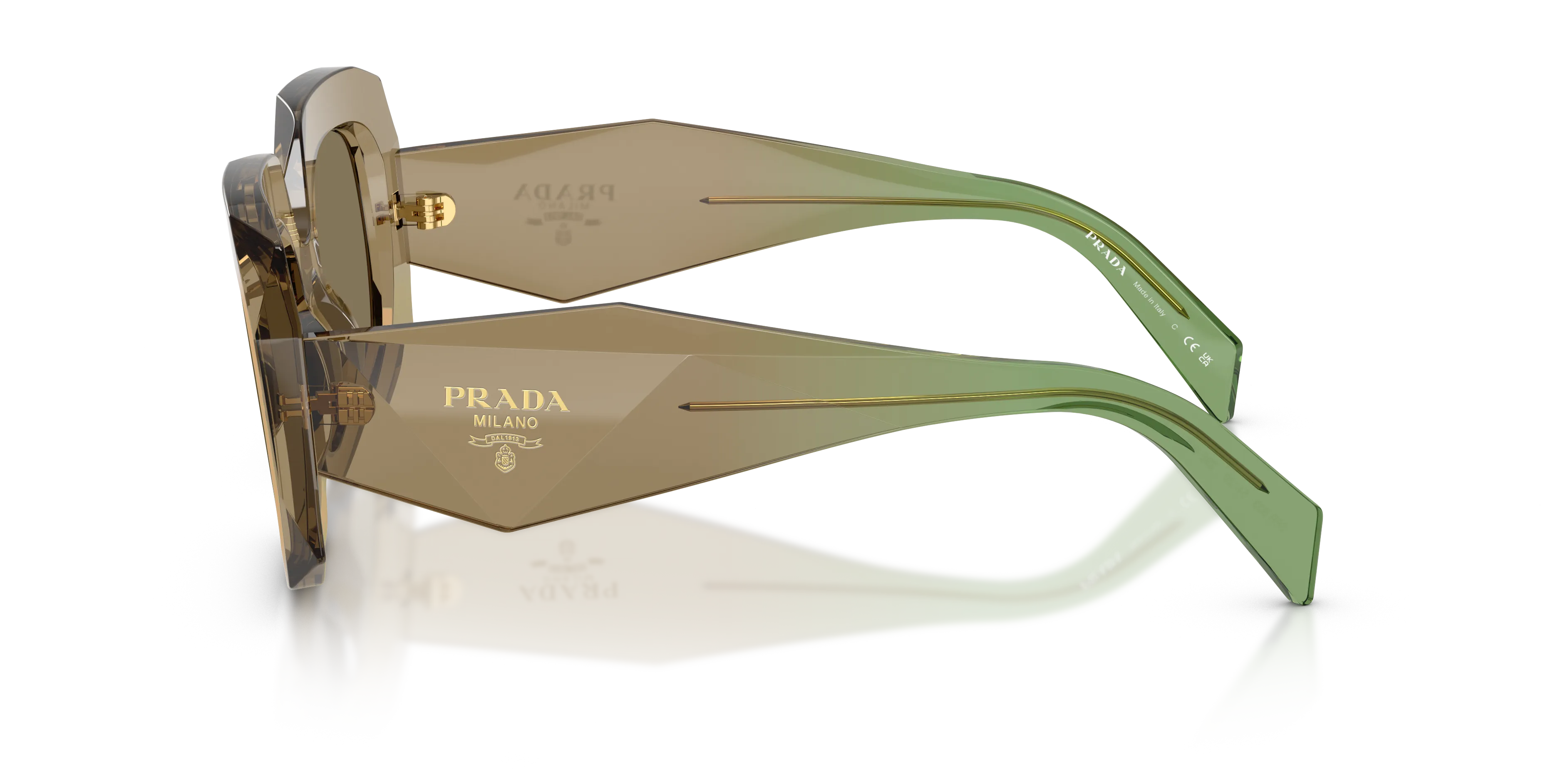 Prada PR B23S 29E90F Occhiali da sole Acetato Marrone Marrone Squadrata Normale - immagine 4
