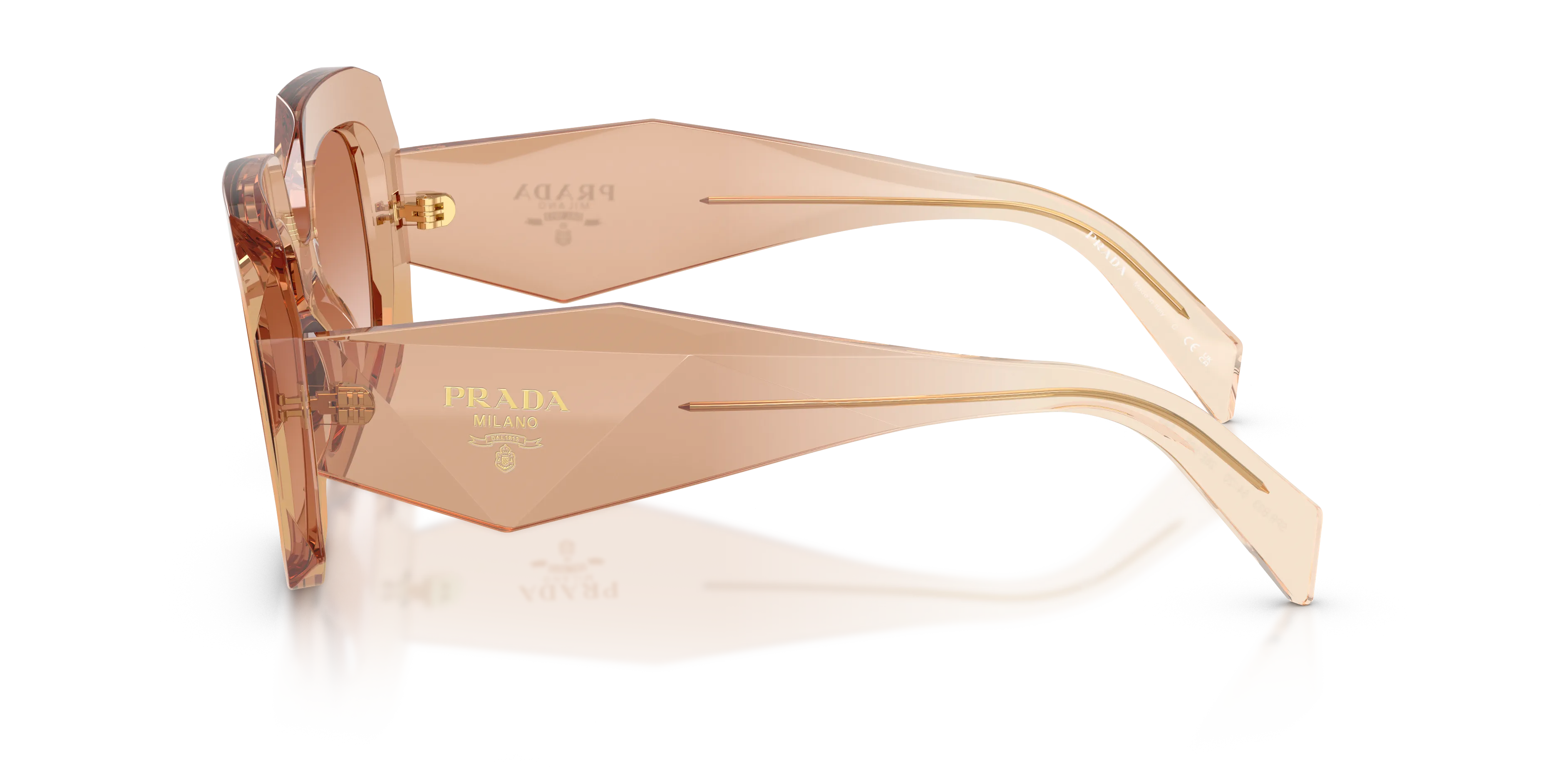 Prada PR B23S 28E50S Occhiali da sole Acetato Marrone Marrone Squadrata Normale Sfumato - immagine 4