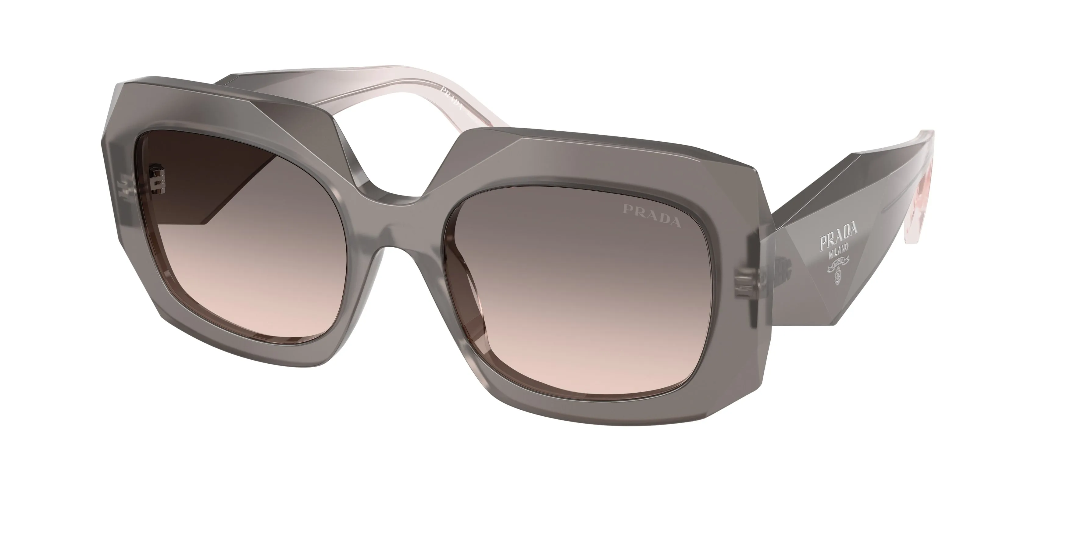 Prada PR B23S 20F70S Occhiali da sole Acetato Grigio Rosa Squadrata Normale Sfumato - immagine 1