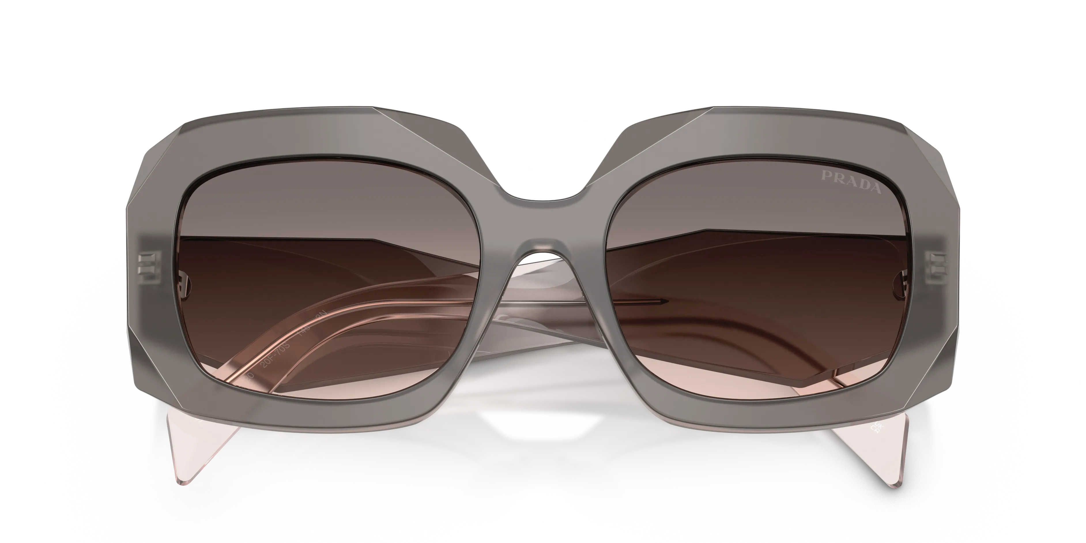 Prada PR B23S 20F70S Occhiali da sole Acetato Grigio Rosa Squadrata Normale Sfumato - immagine 2