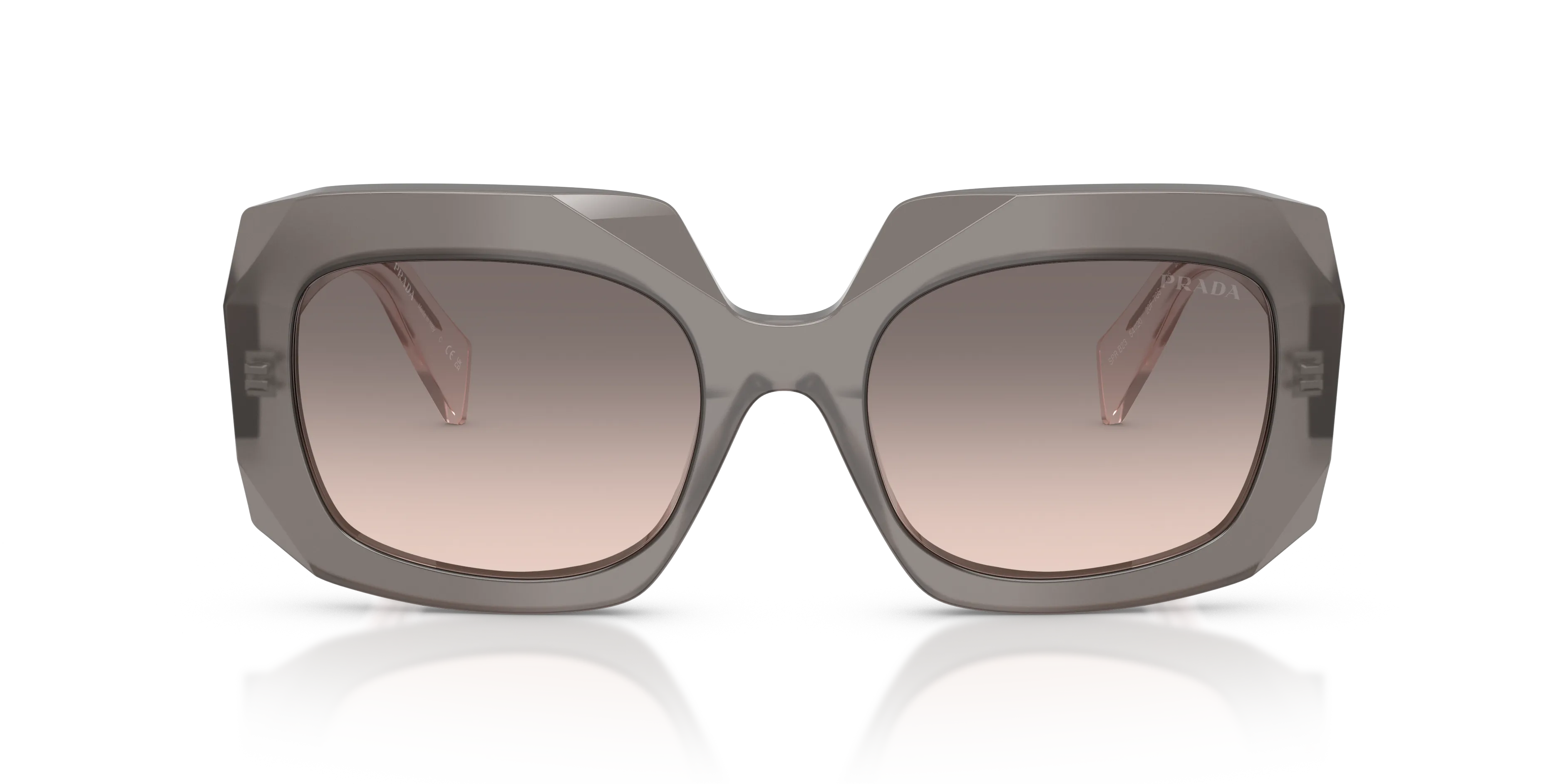 Prada PR B23S 20F70S Occhiali da sole Acetato Grigio Rosa Squadrata Normale Sfumato - immagine 3