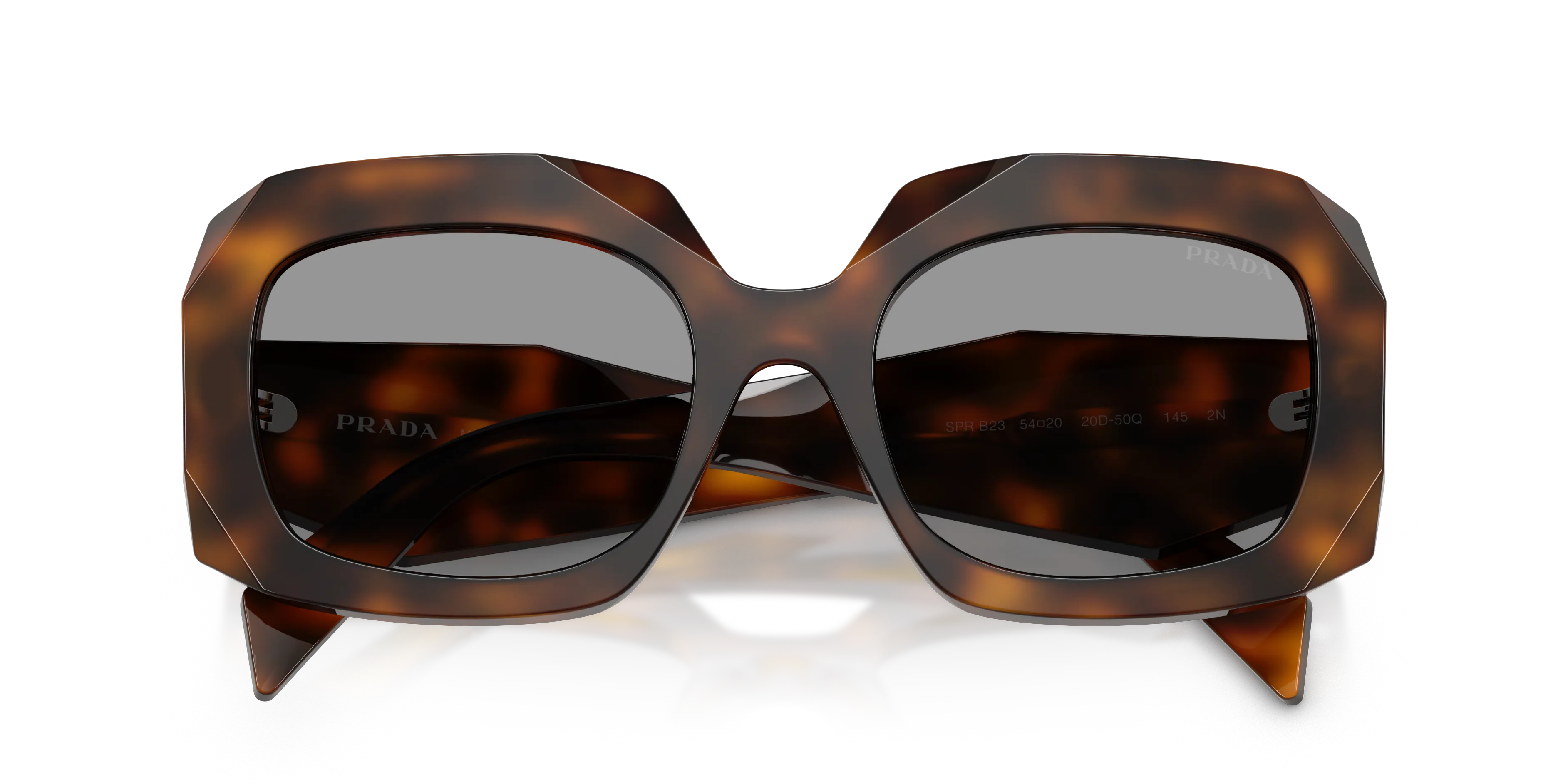 Prada PR B23S 20D50Q Occhiali da sole Acetato Havana Grigio Squadrata Normale - immagine 2