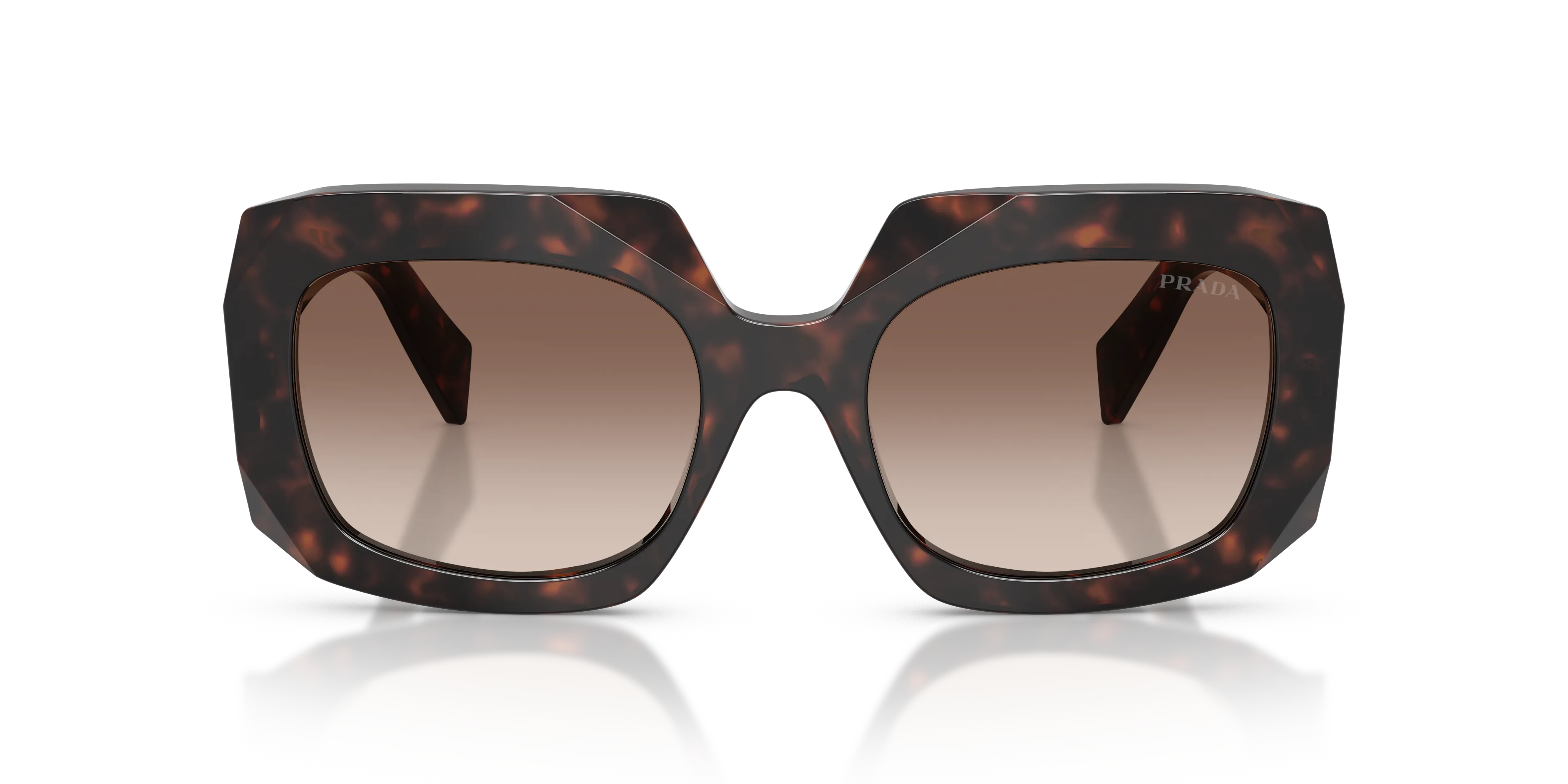 Prada PR B23S 17N10S Occhiali da sole Acetato Tartaruga Marrone Squadrata Normale Sfumato - immagine 3