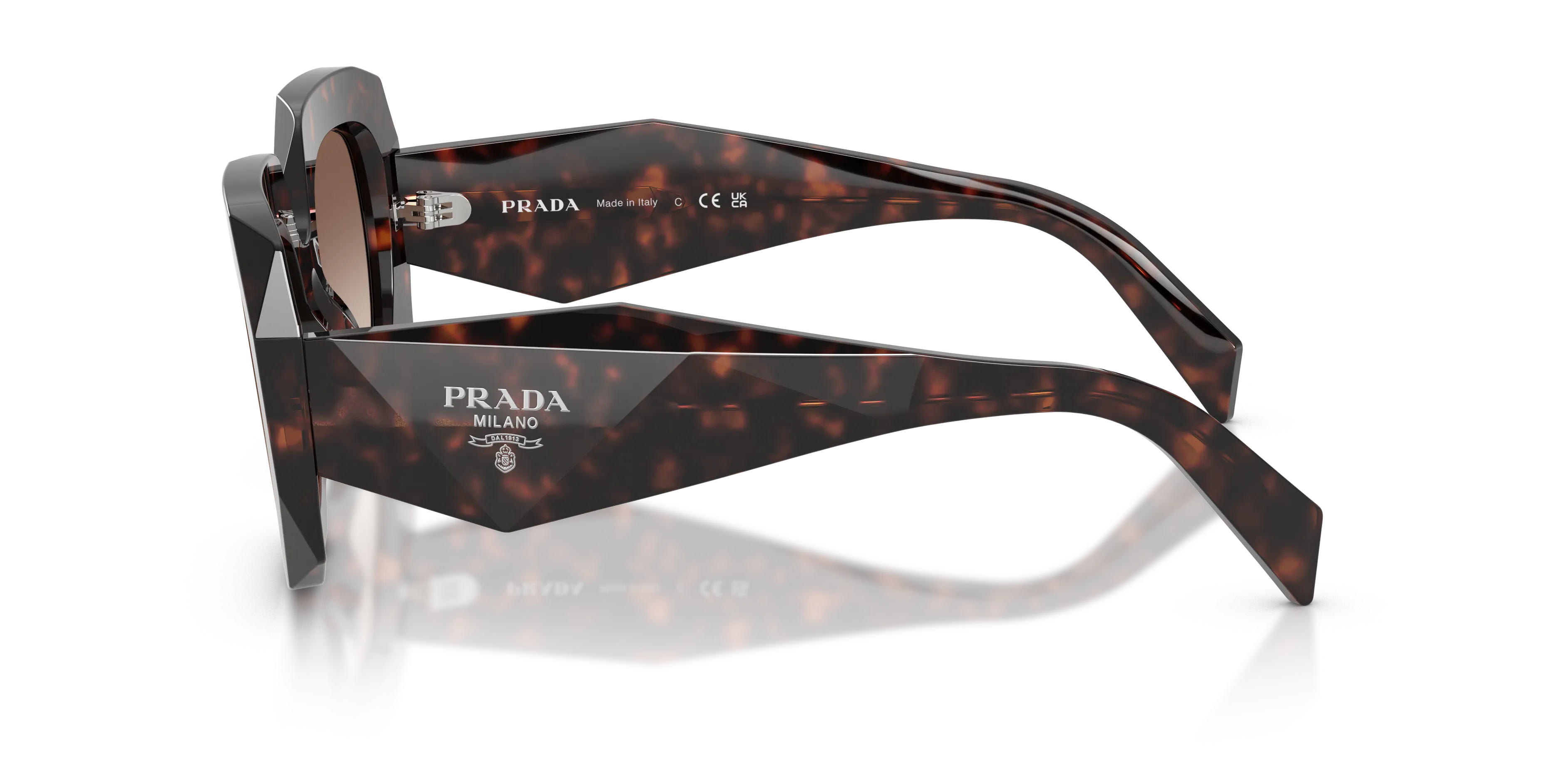 Prada PR B23S 17N10S Occhiali da sole Acetato Tartaruga Marrone Squadrata Normale Sfumato - immagine 4
