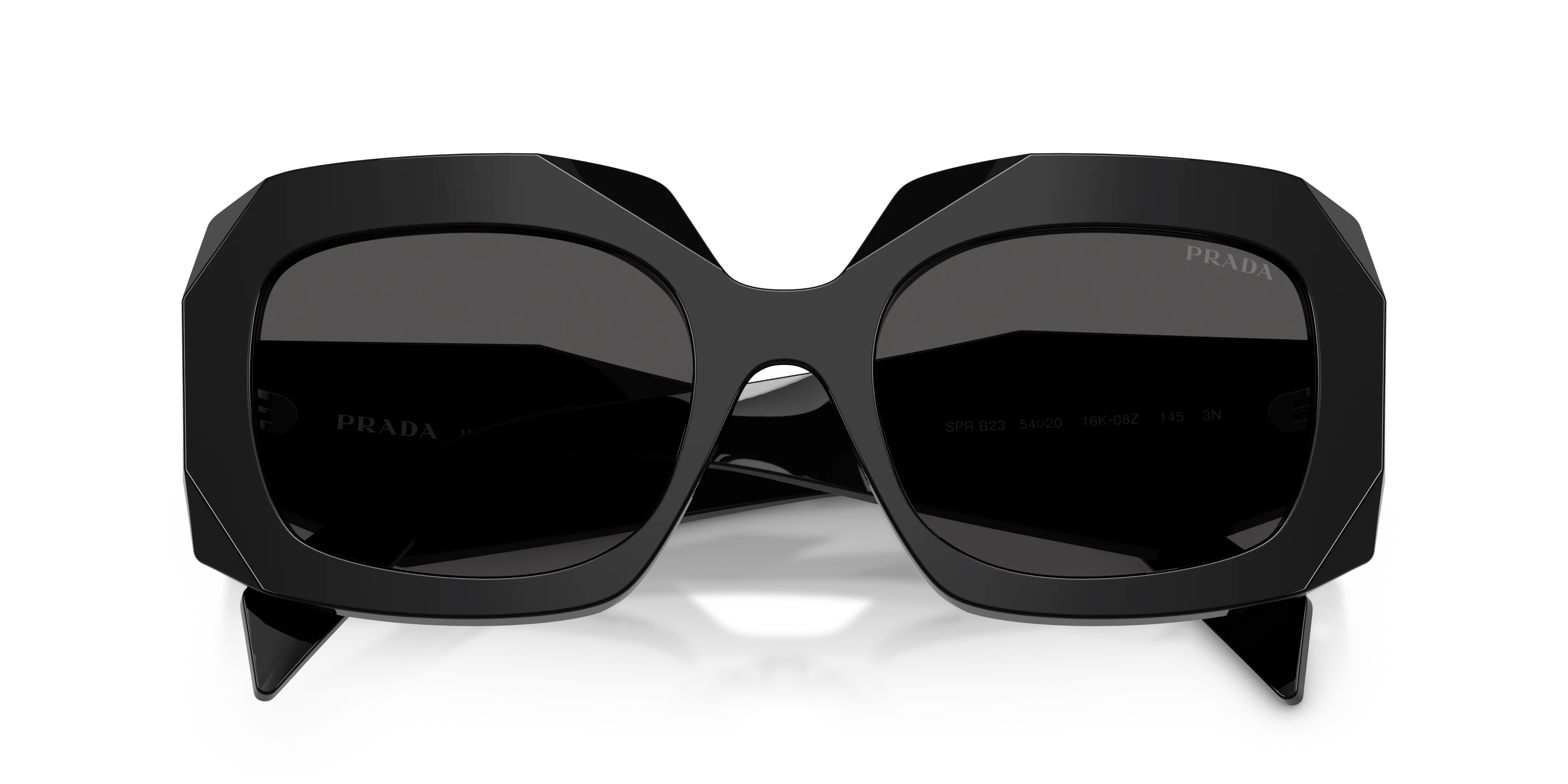 Prada PR B23S 16K08Z Occhiali da sole Acetato Nero Grigio Squadrata Normale - immagine 2