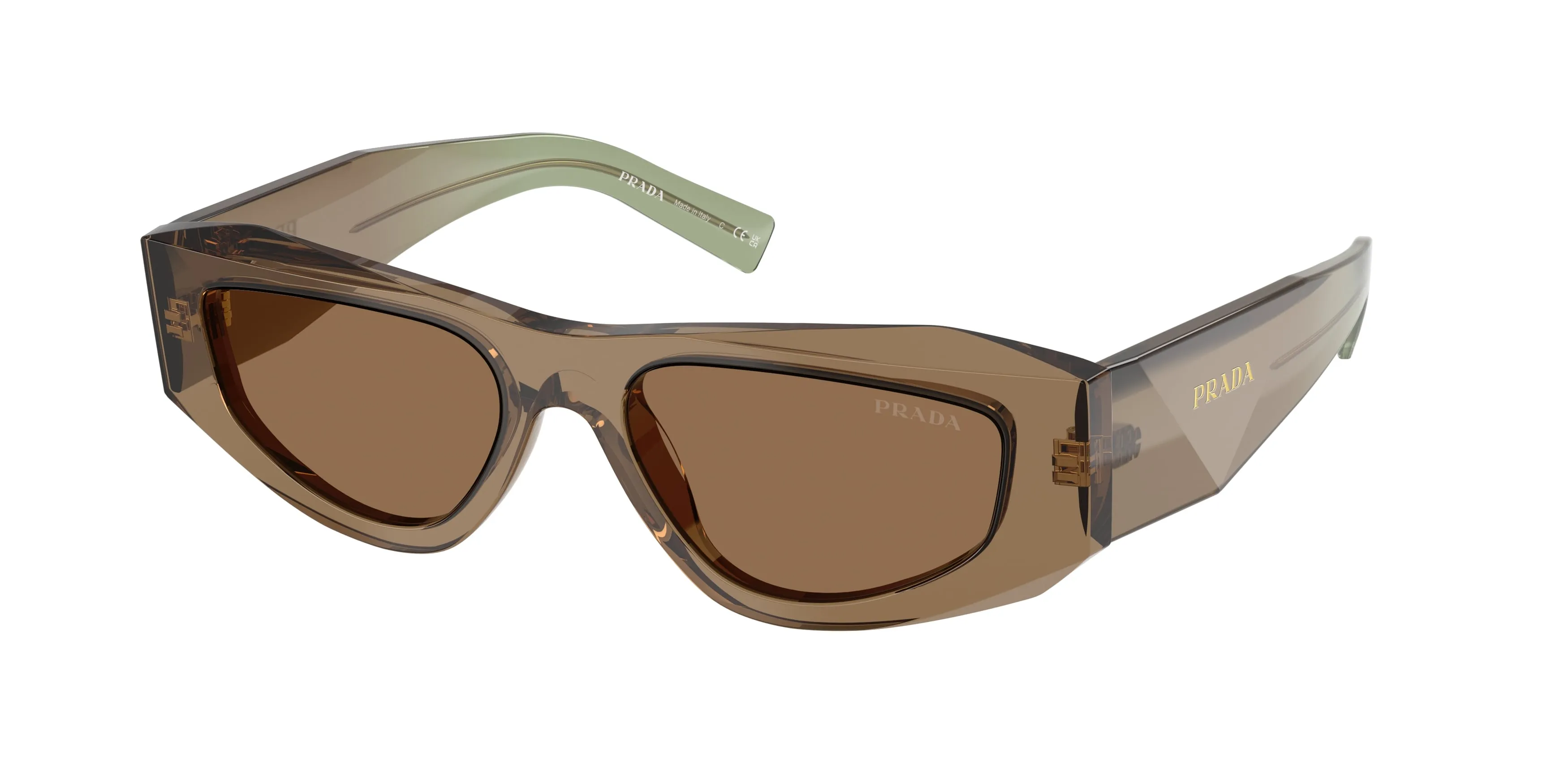 Prada PR B19S 29E90F Occhiali da sole Acetato Marrone Marrone Pillow Normale - immagine 1