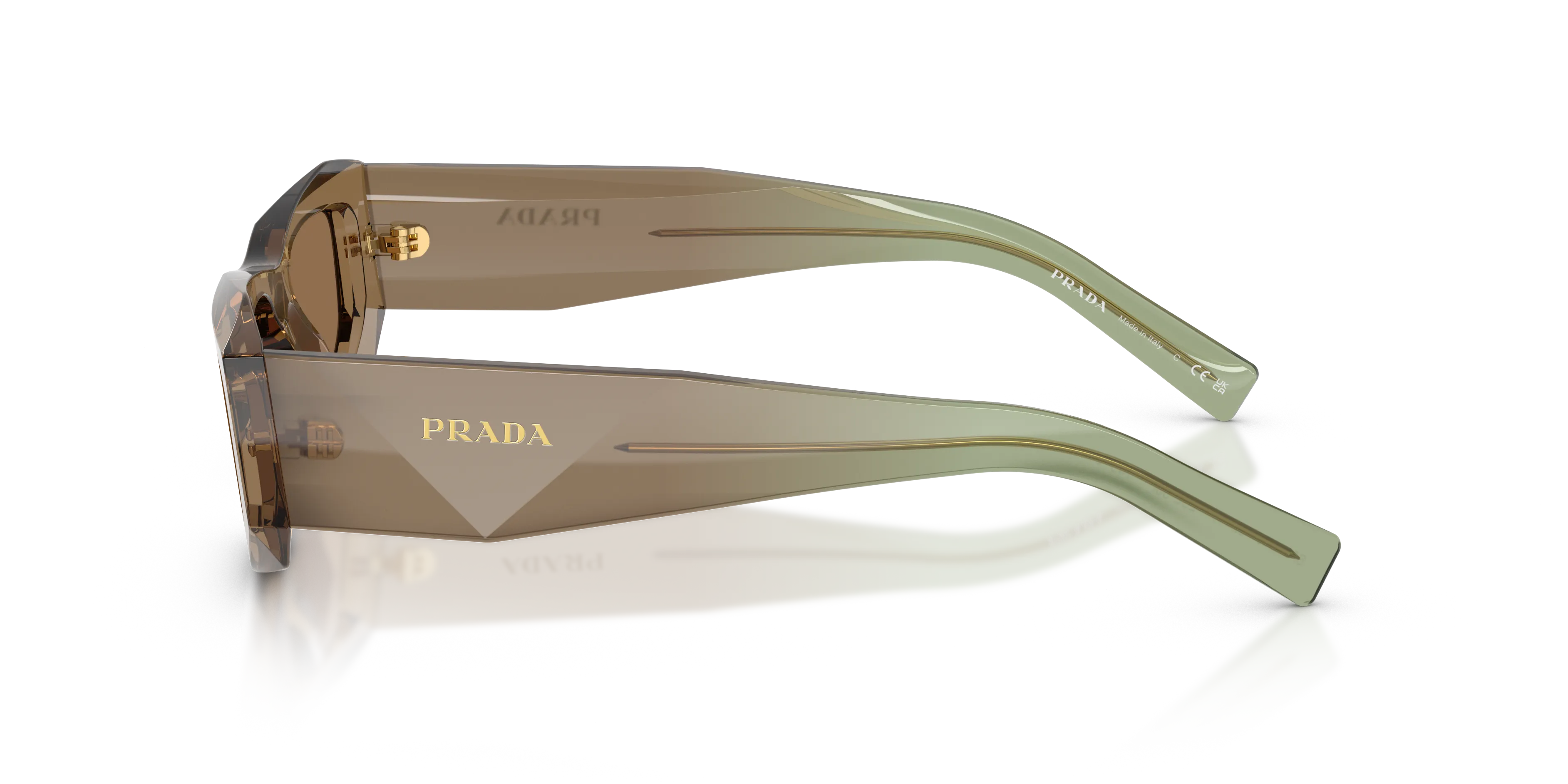 Prada PR B19S 29E90F Occhiali da sole Acetato Marrone Marrone Pillow Normale - immagine 4