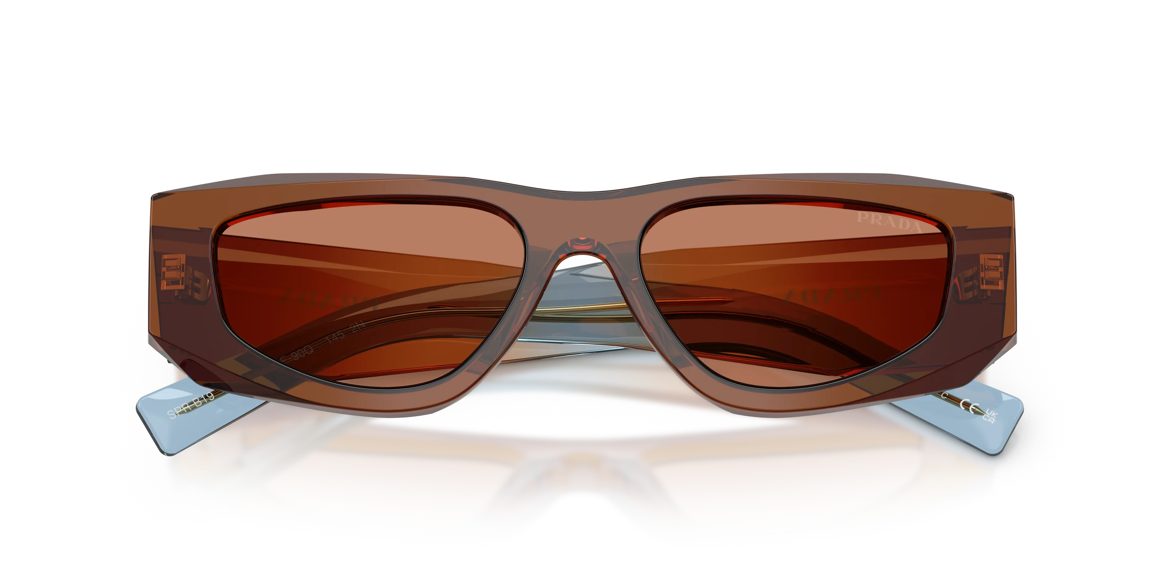 Prada PR B19S 25F90Q Occhiali da sole Acetato Marrone Marrone Pillow Normale - immagine 2