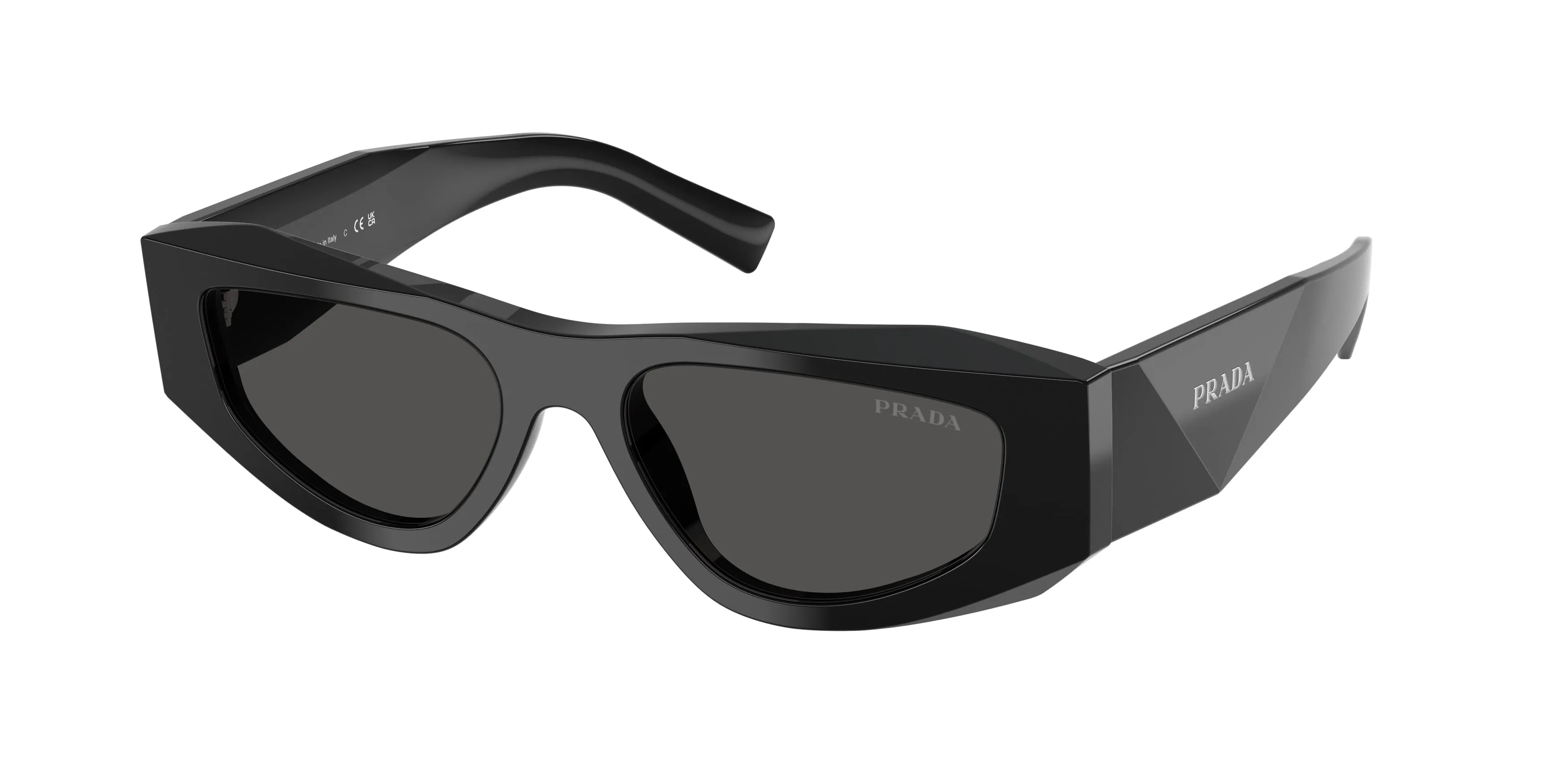 Prada PR B19S 16K08Z Occhiali da sole Acetato Nero Grigio Pillow Normale - immagine 1