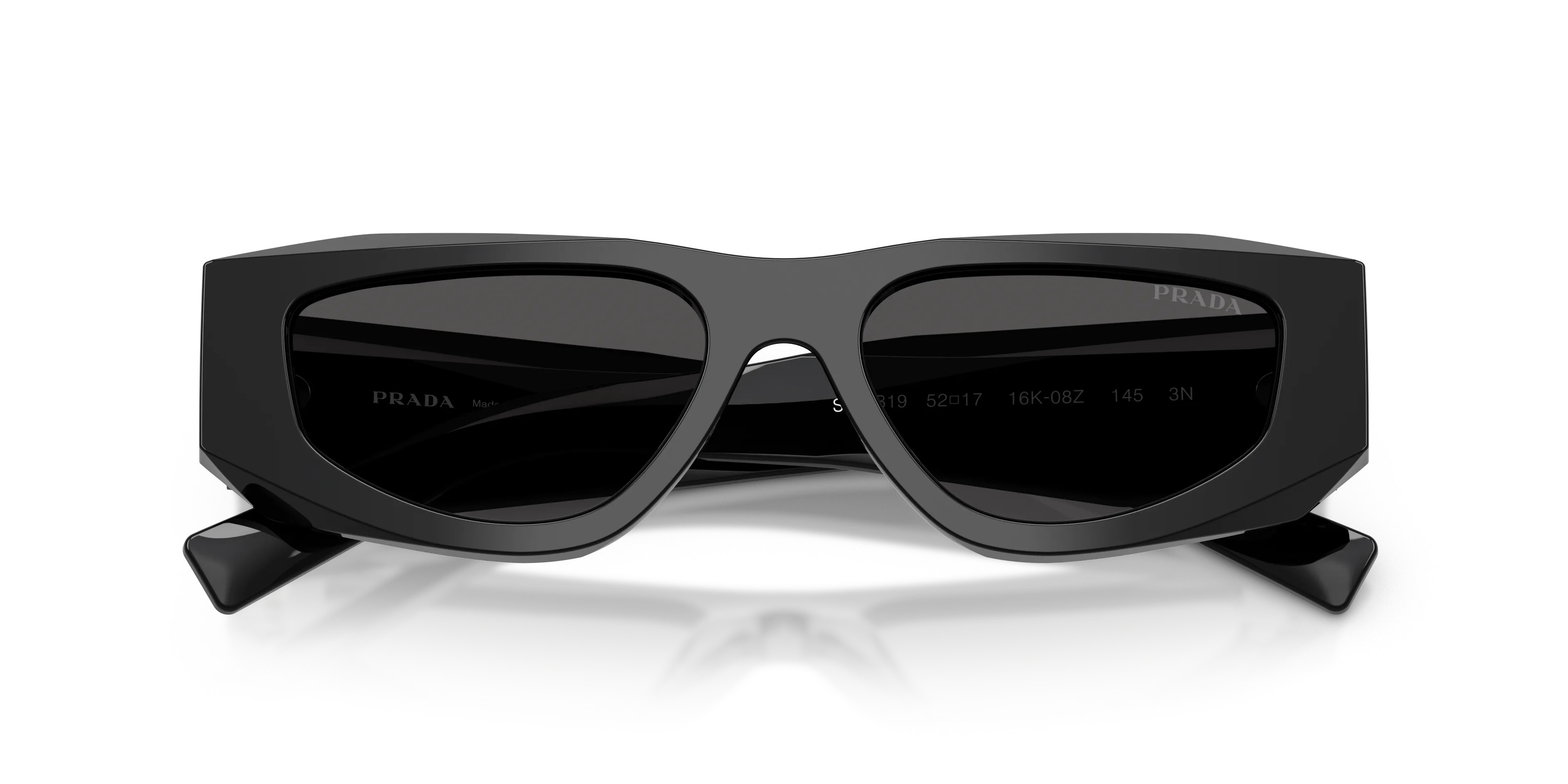 Prada PR B19S 16K08Z Occhiali da sole Acetato Nero Grigio Pillow Normale - immagine 2