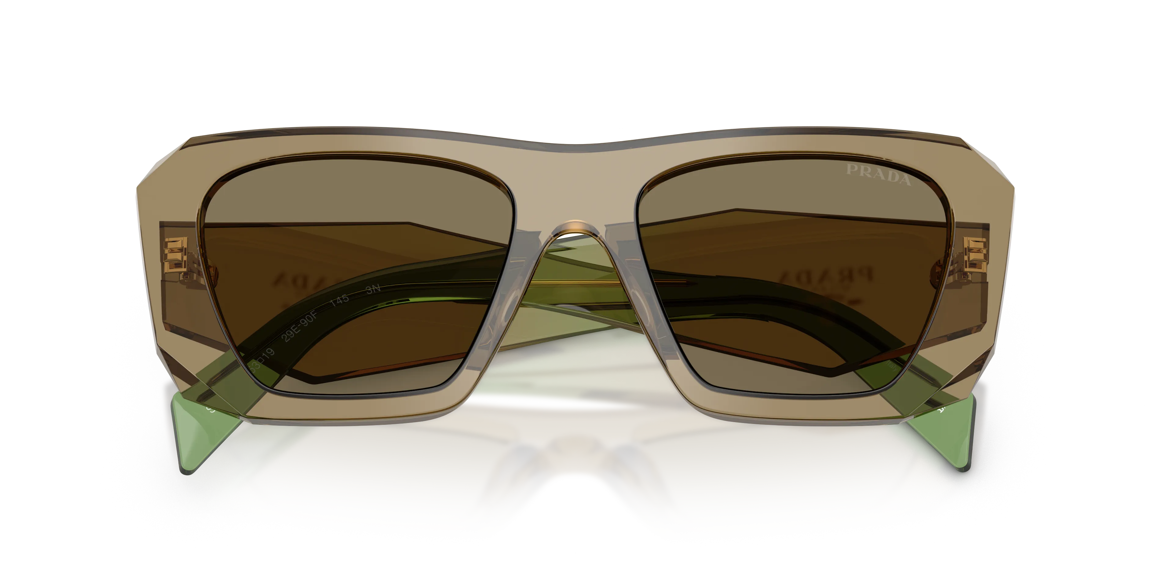 Prada PR B18S 29E90F Occhiali da sole Acetato Marrone Marrone Squadrata Normale - immagine 2