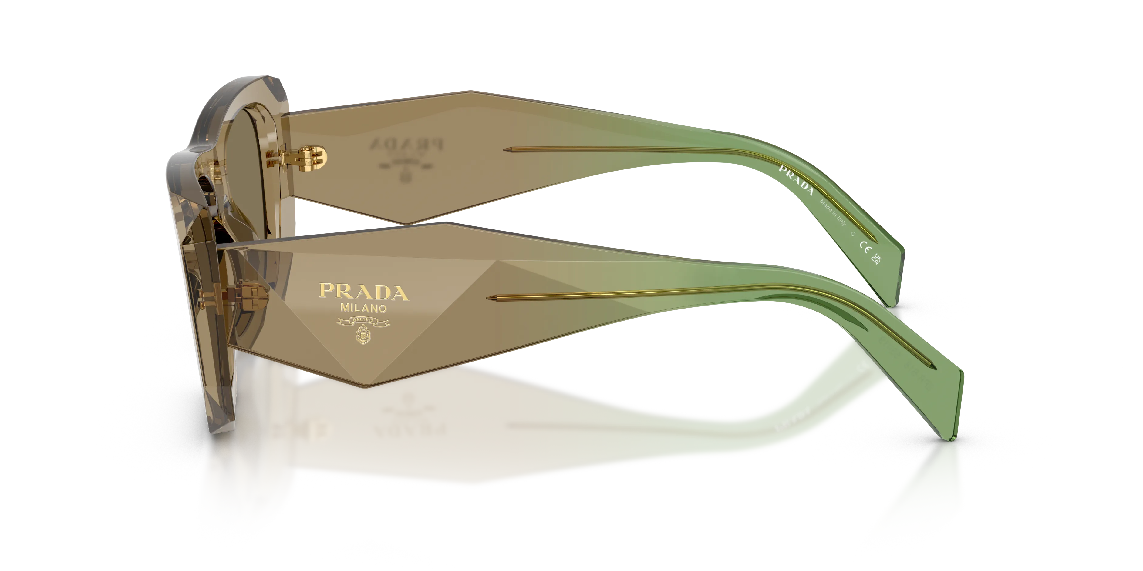Prada PR B18S 29E90F Occhiali da sole Acetato Marrone Marrone Squadrata Normale - immagine 4