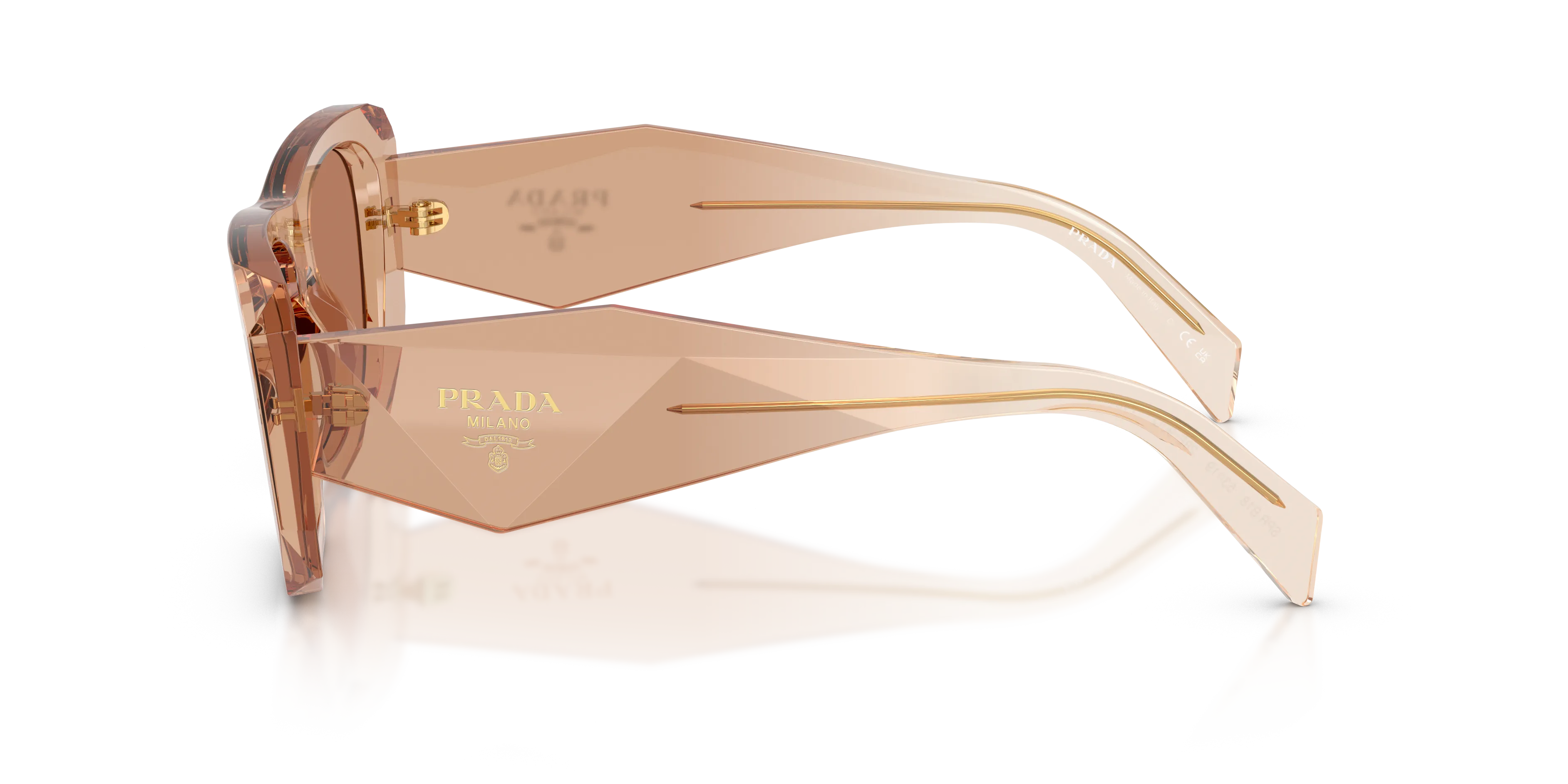 Prada PR B18S 28E90Q Occhiali da sole Acetato Marrone Marrone Squadrata Normale - immagine 4