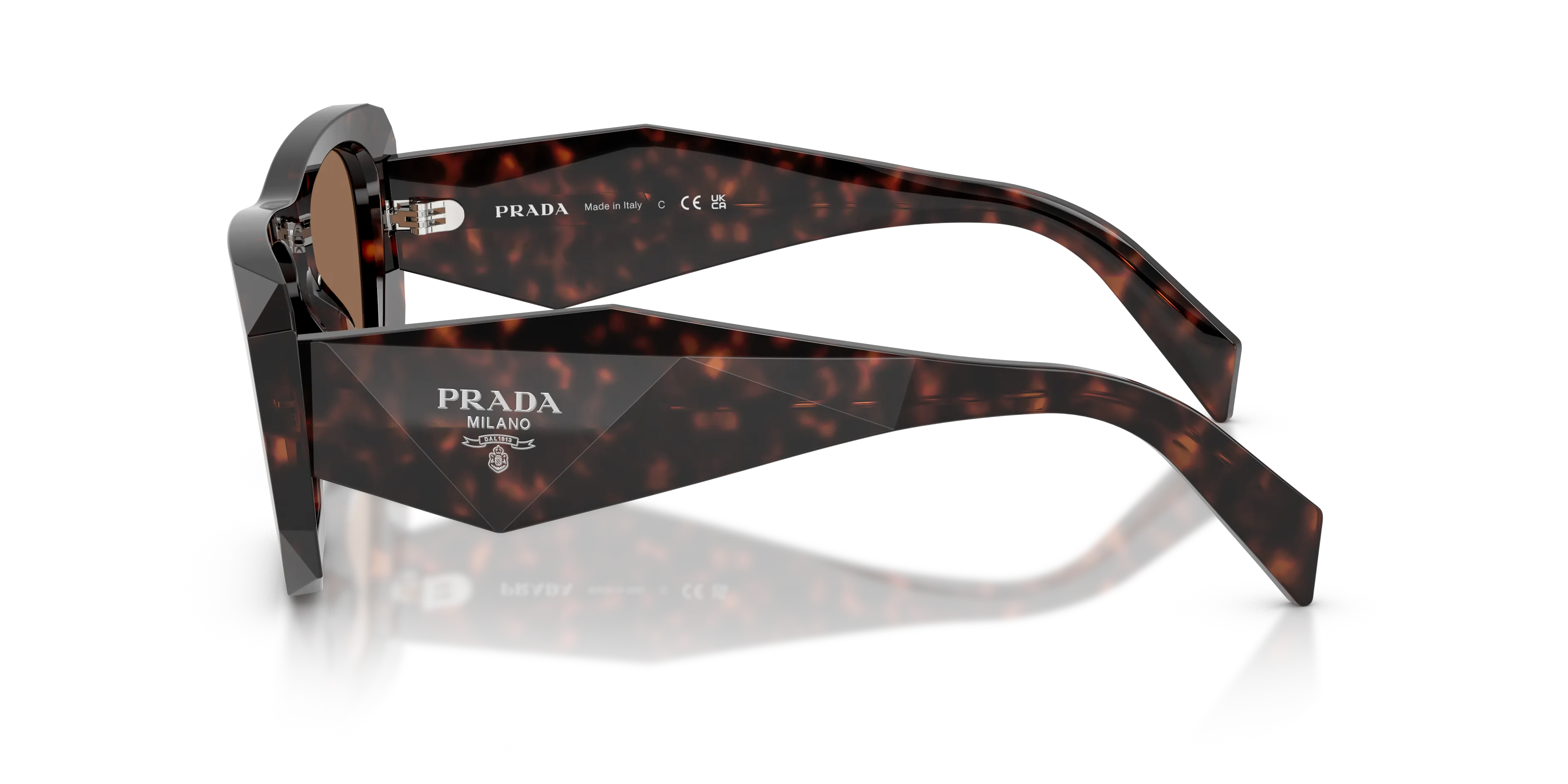 Prada PR B18S 17N06B Occhiali da sole Acetato Tartaruga Marrone Squadrata Normale - immagine 4