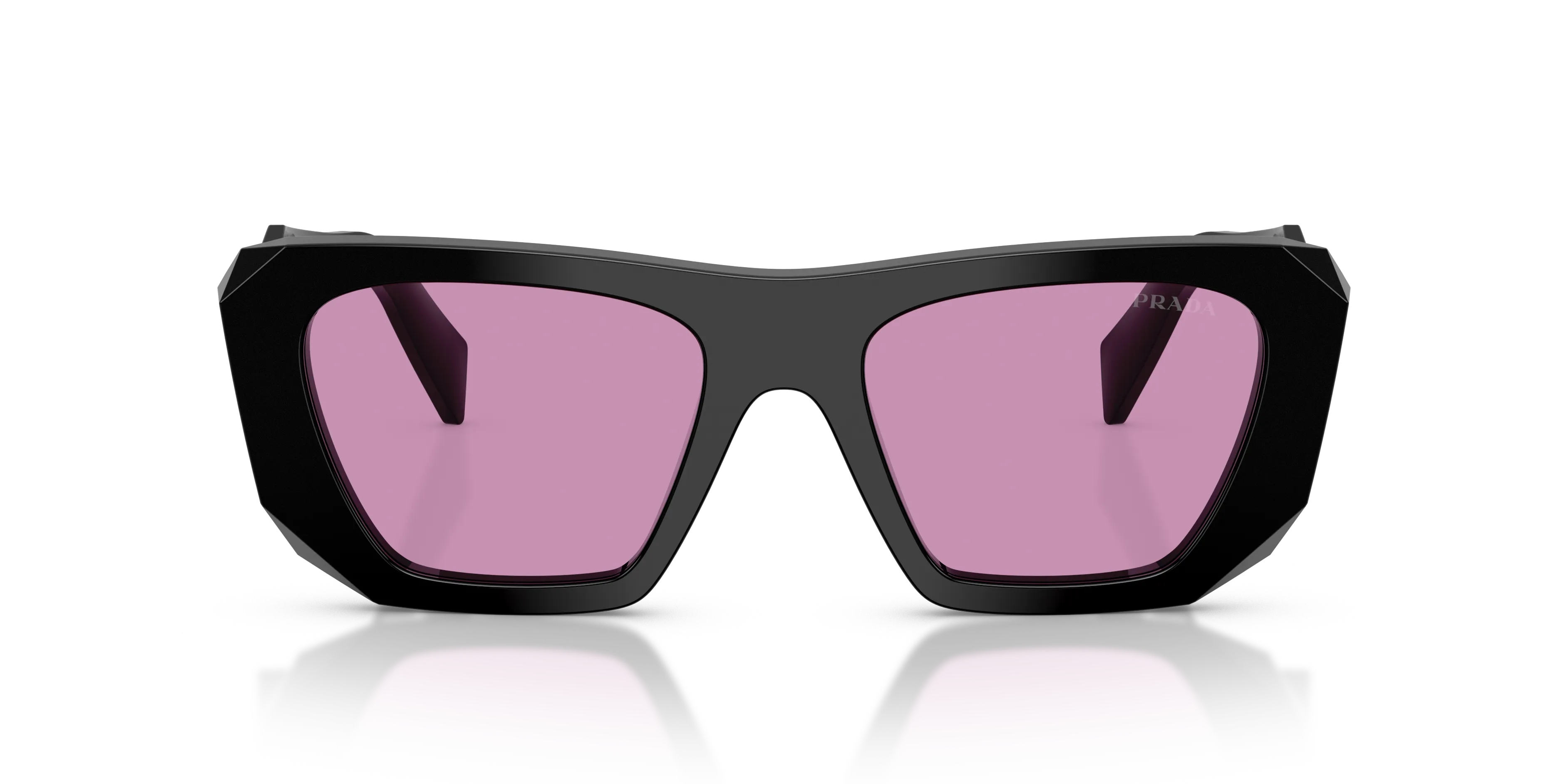 Prada PR B18S 16K30G Occhiali da sole Acetato Nero Viola Squadrata Normale - immagine 3