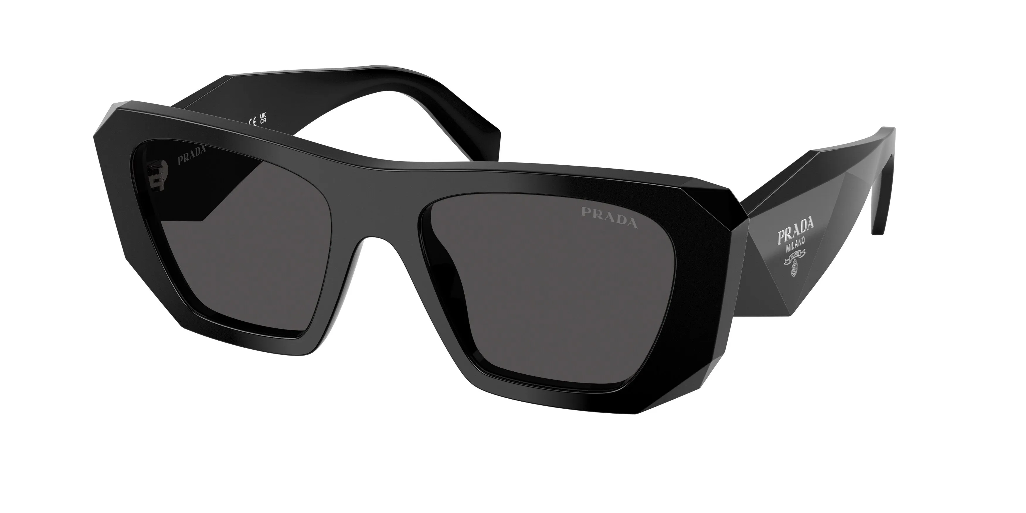 Prada PR B18S 16K08Z Occhiali da sole Acetato Nero Grigio Squadrata Normale - immagine 1